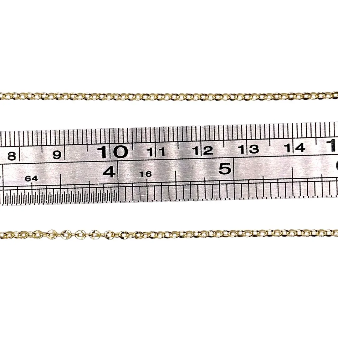 10k Solid Gold Diamond Cut Cable Chain by the Inch or Meter