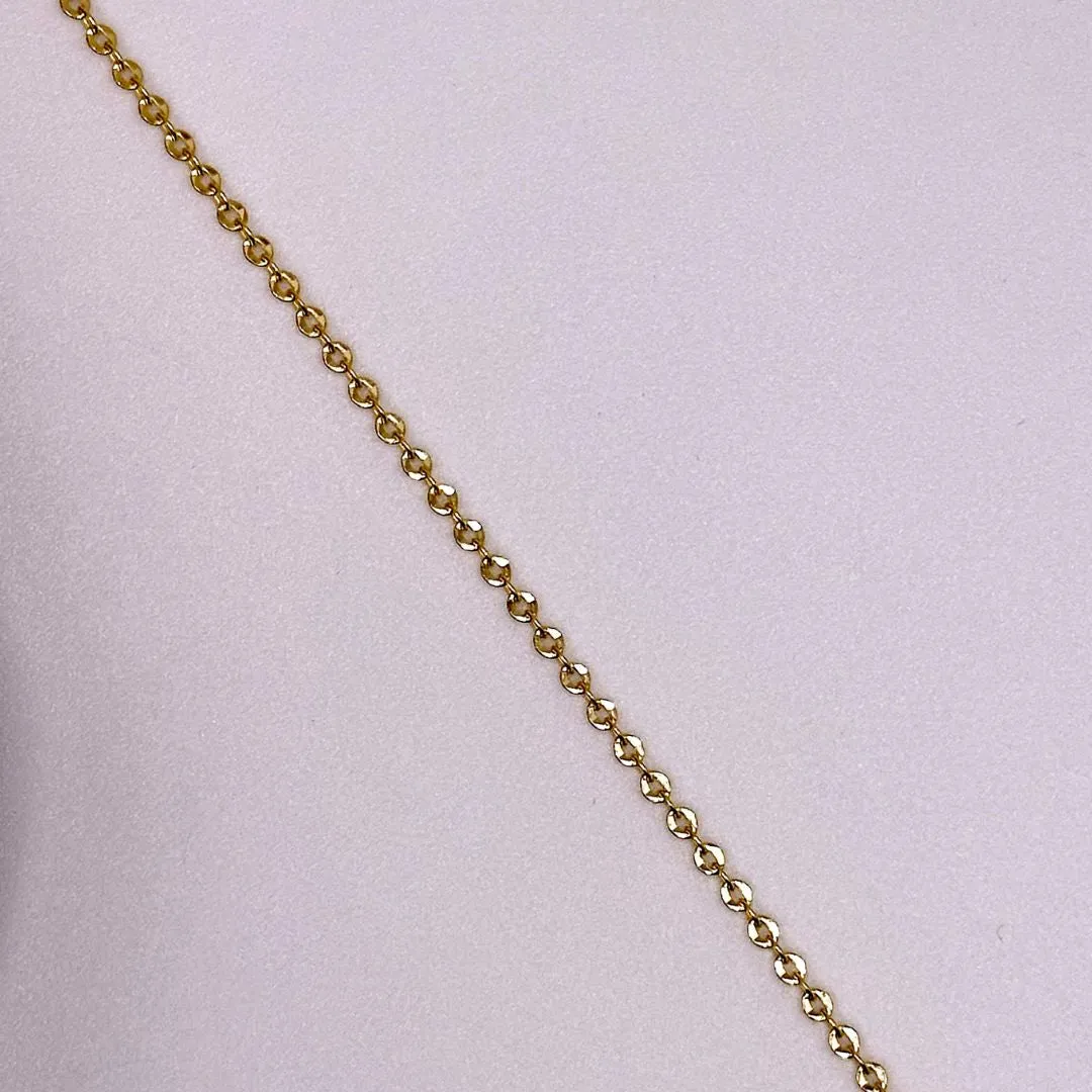10k Solid Gold Diamond Cut Cable Chain by the Inch or Meter