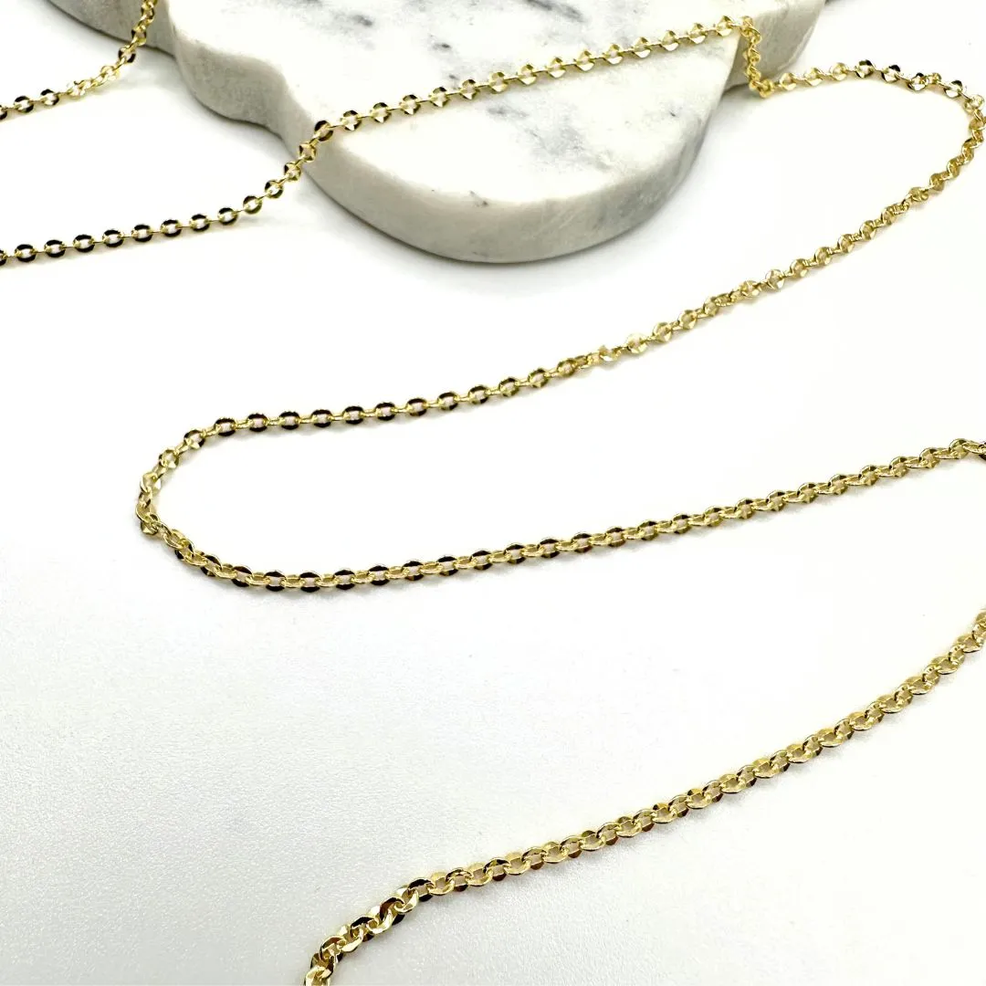 10k Solid Gold Diamond Cut Cable Chain by the Inch or Meter