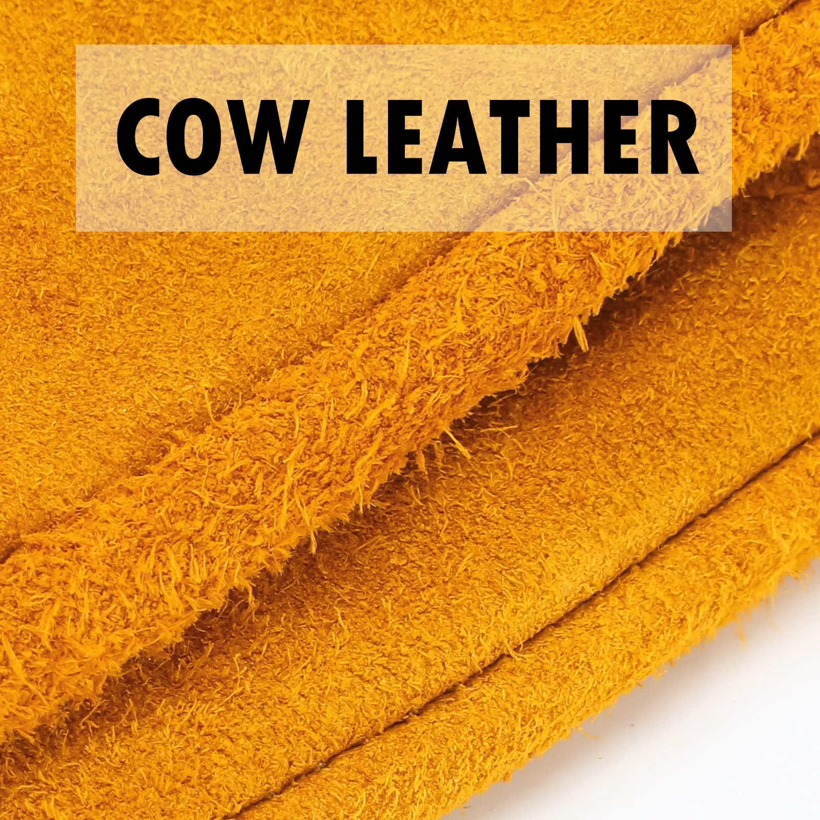 12 Pairs Leather Work Gloves Flexible Grip Gardening Gloves Thorn Proof Cut Resistant Cowhide Construction Gloves Men Women (Gold)