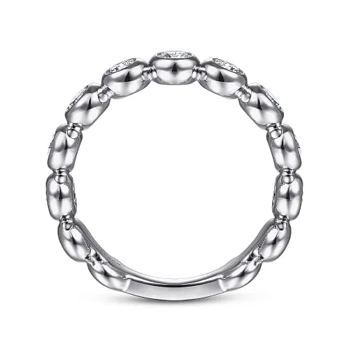 14K White Gold Diamond Bezel Set Diamond Band