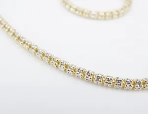14k White Yellow Gold Ice Chain Necklace 18" 3 mm Authentic Trendy New NG1493