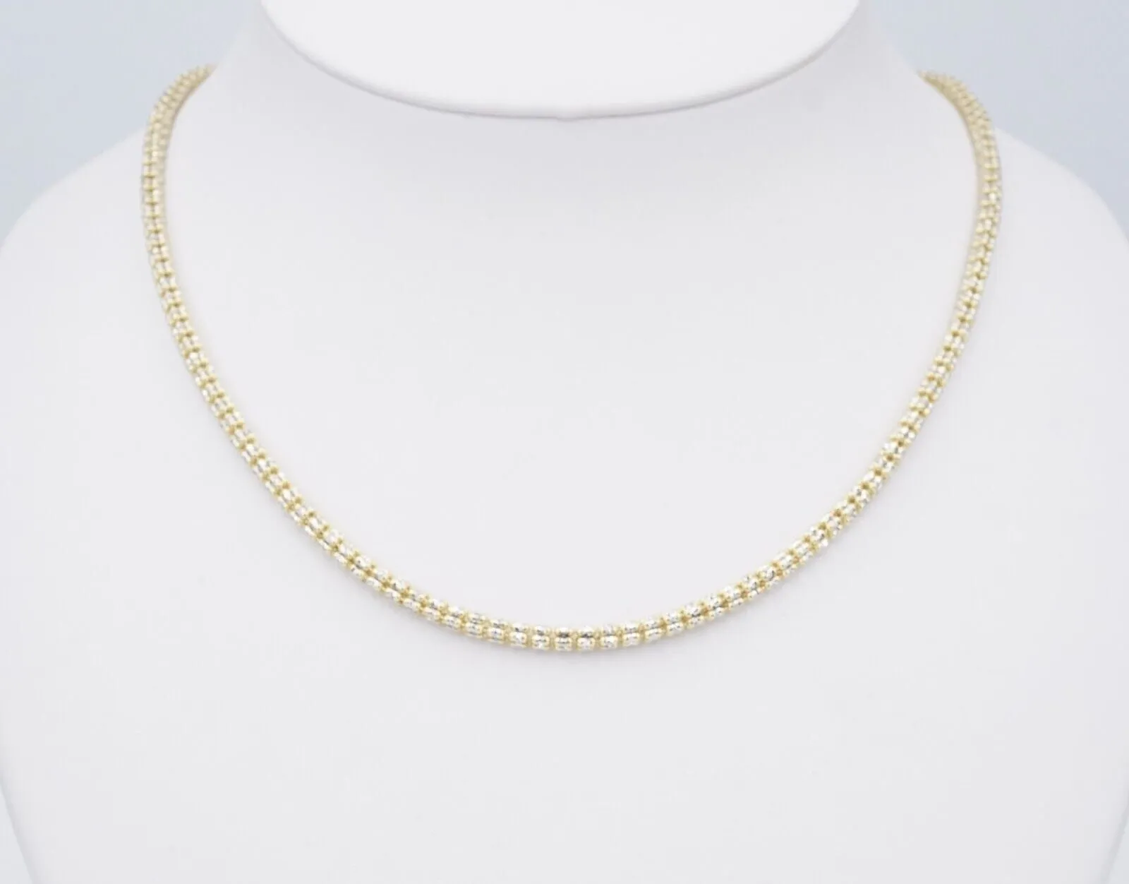 14k White Yellow Gold Ice Chain Necklace 18" 3 mm Authentic Trendy New NG1493