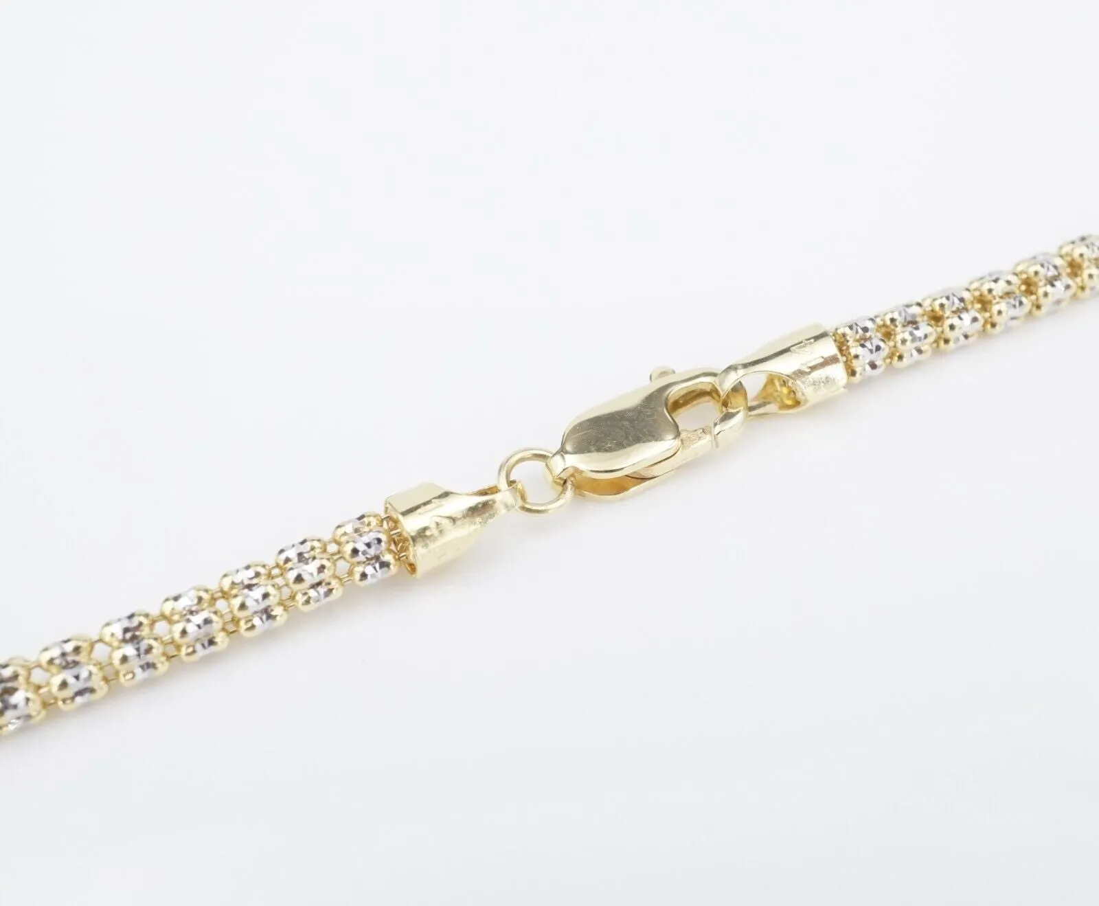 14k White Yellow Gold Ice Chain Necklace 18" 3 mm Authentic Trendy New NG1493