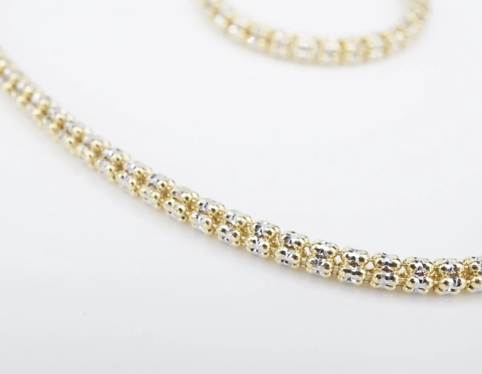 14k White Yellow Gold Ice Chain Necklace 18" 3 mm Authentic Trendy New NG1493