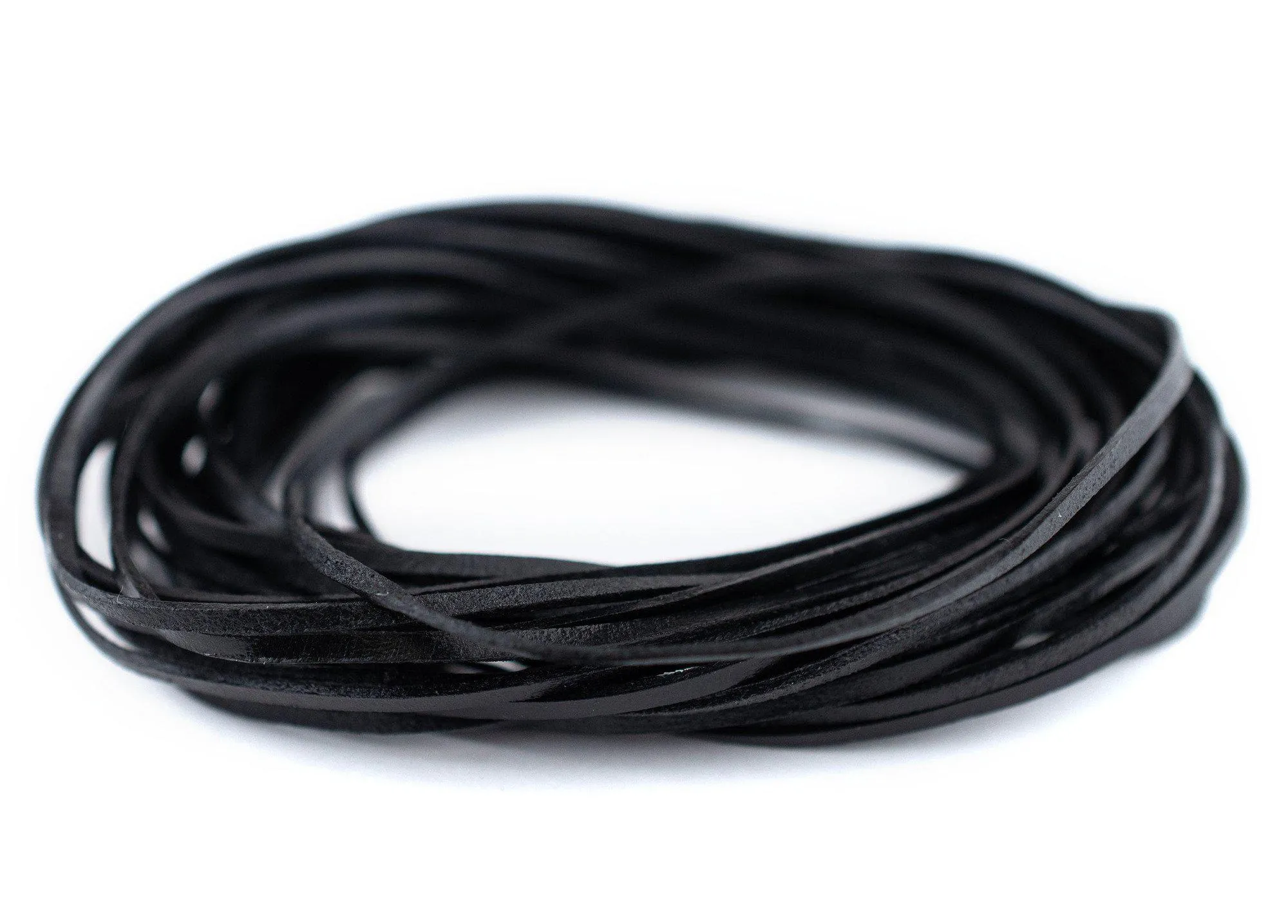 1.5mm Black Flat Leather Cord (15ft)