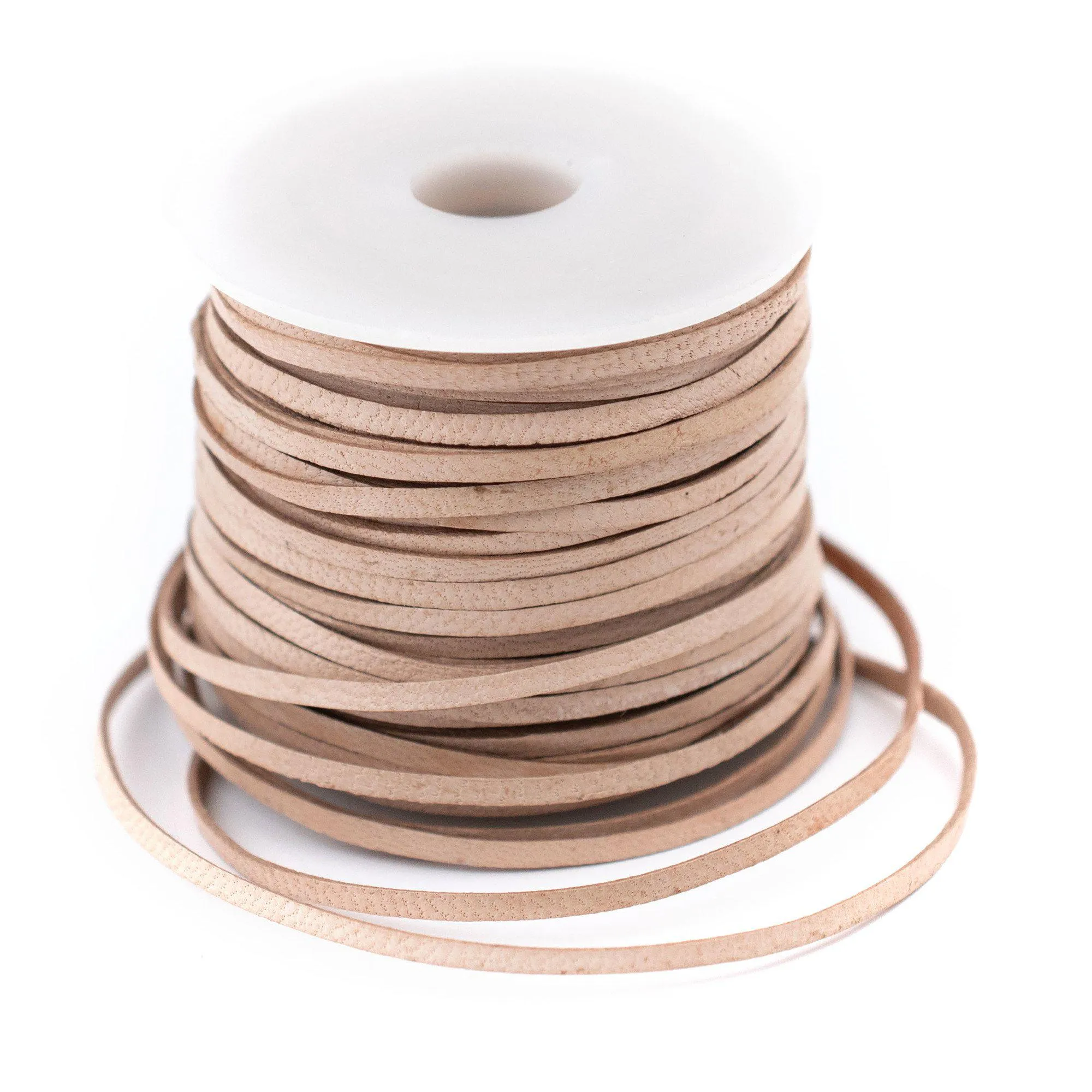 1.5mm Natural Flat Leather Cord (75ft)