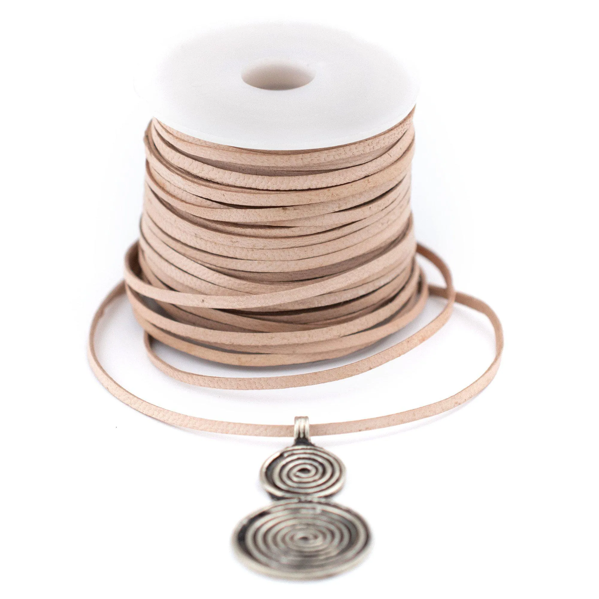 1.5mm Natural Flat Leather Cord (75ft)