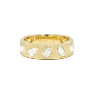 18ky Pear & Oval-Cut Diamond Wide Band