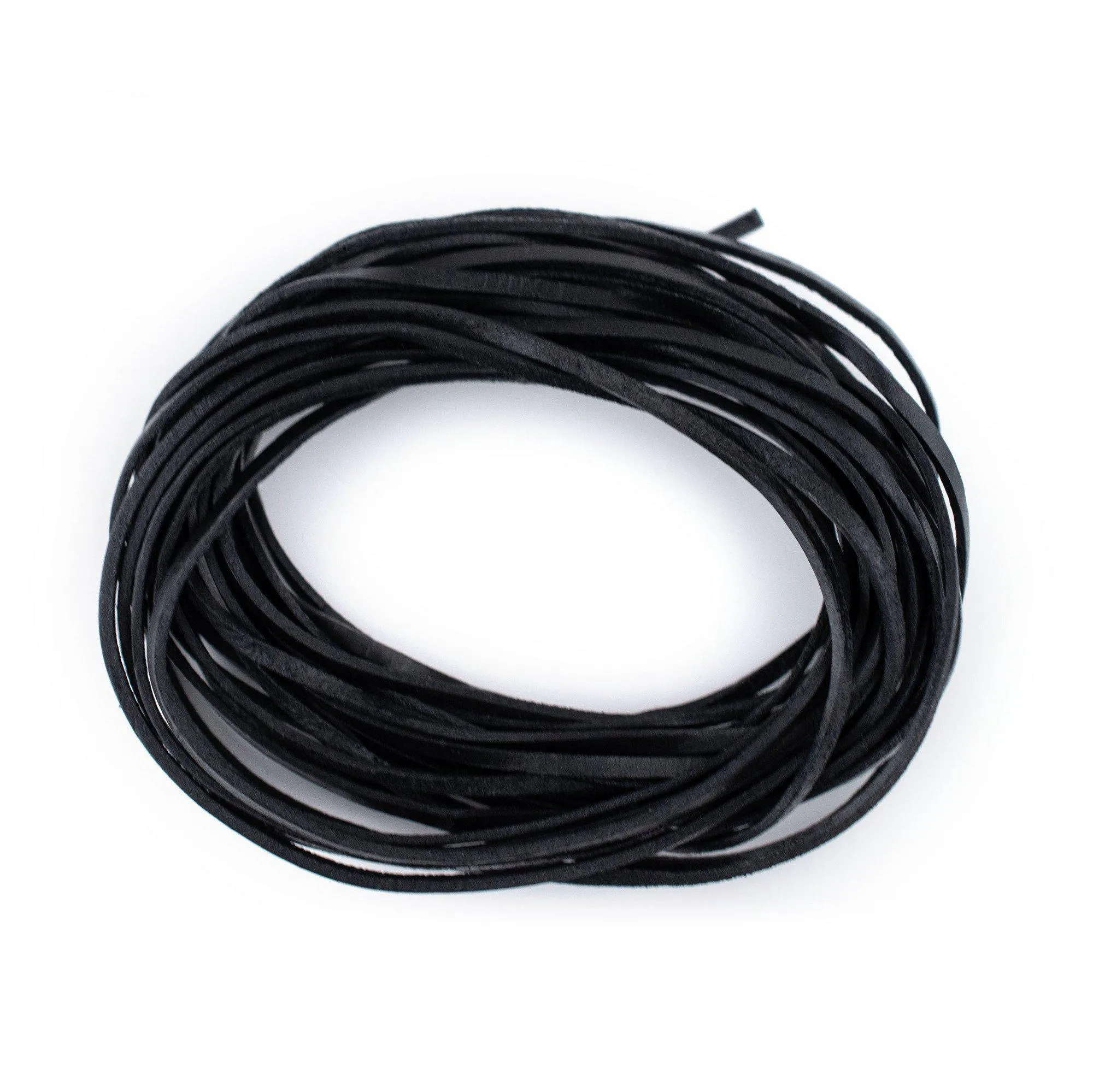 2.0mm Black Flat Leather Cord (15ft)