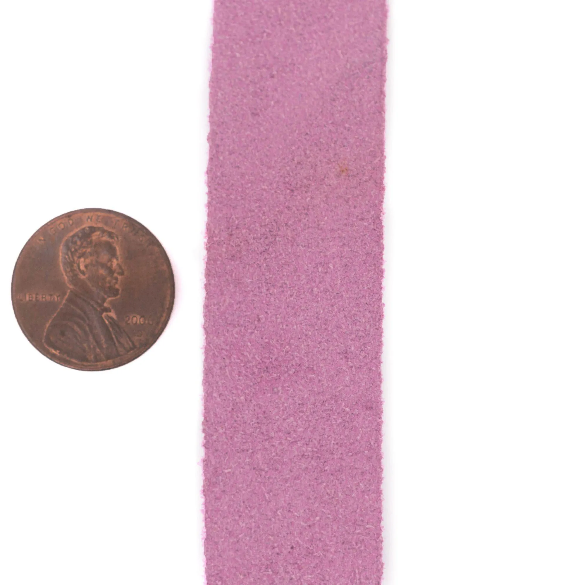 20mm Rose Pink Flat Suede Leather Cord (3ft)