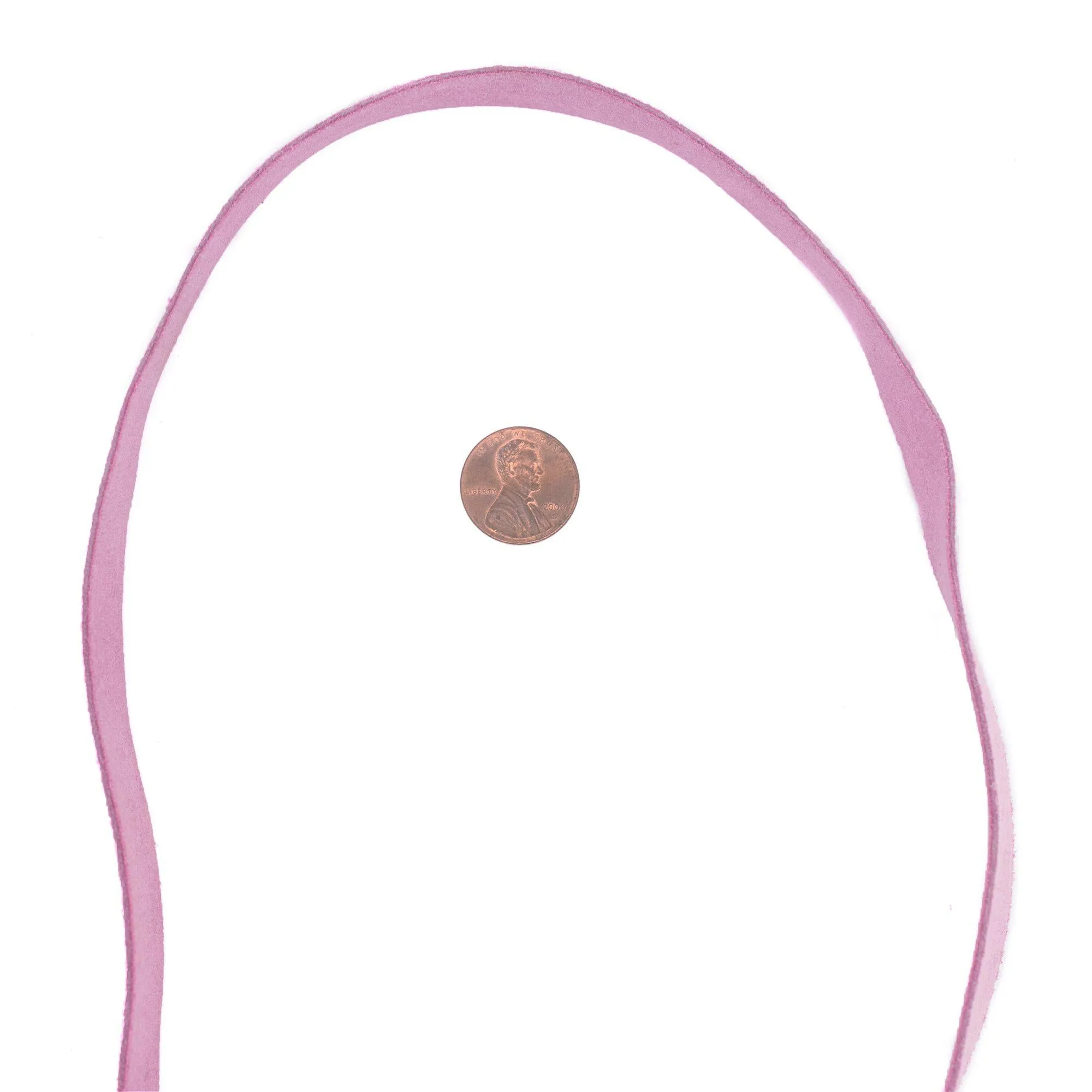 20mm Rose Pink Flat Suede Leather Cord (3ft)