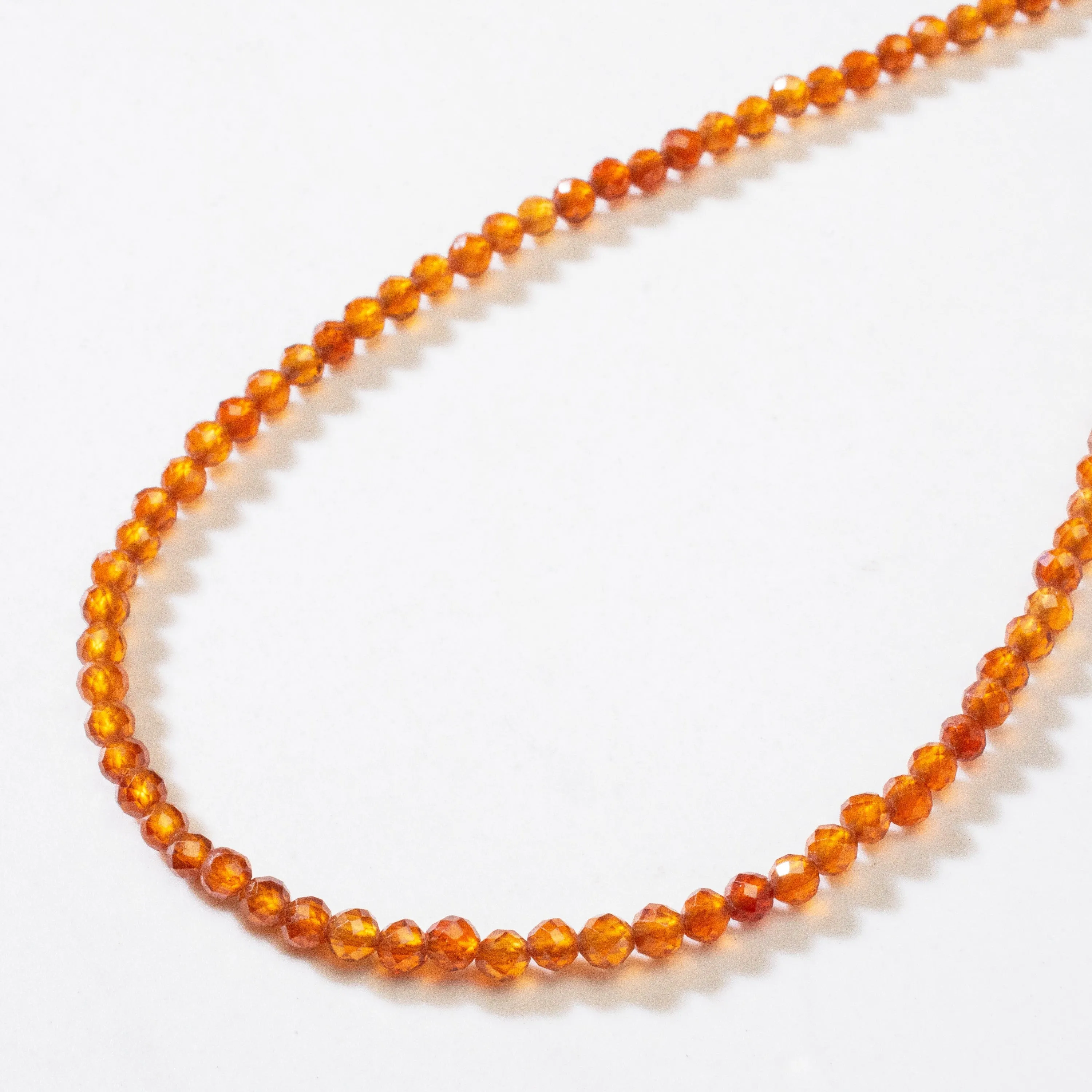 3mm Orange Garnet Faceted 31" Necklace / Multi Wrap Bracelet