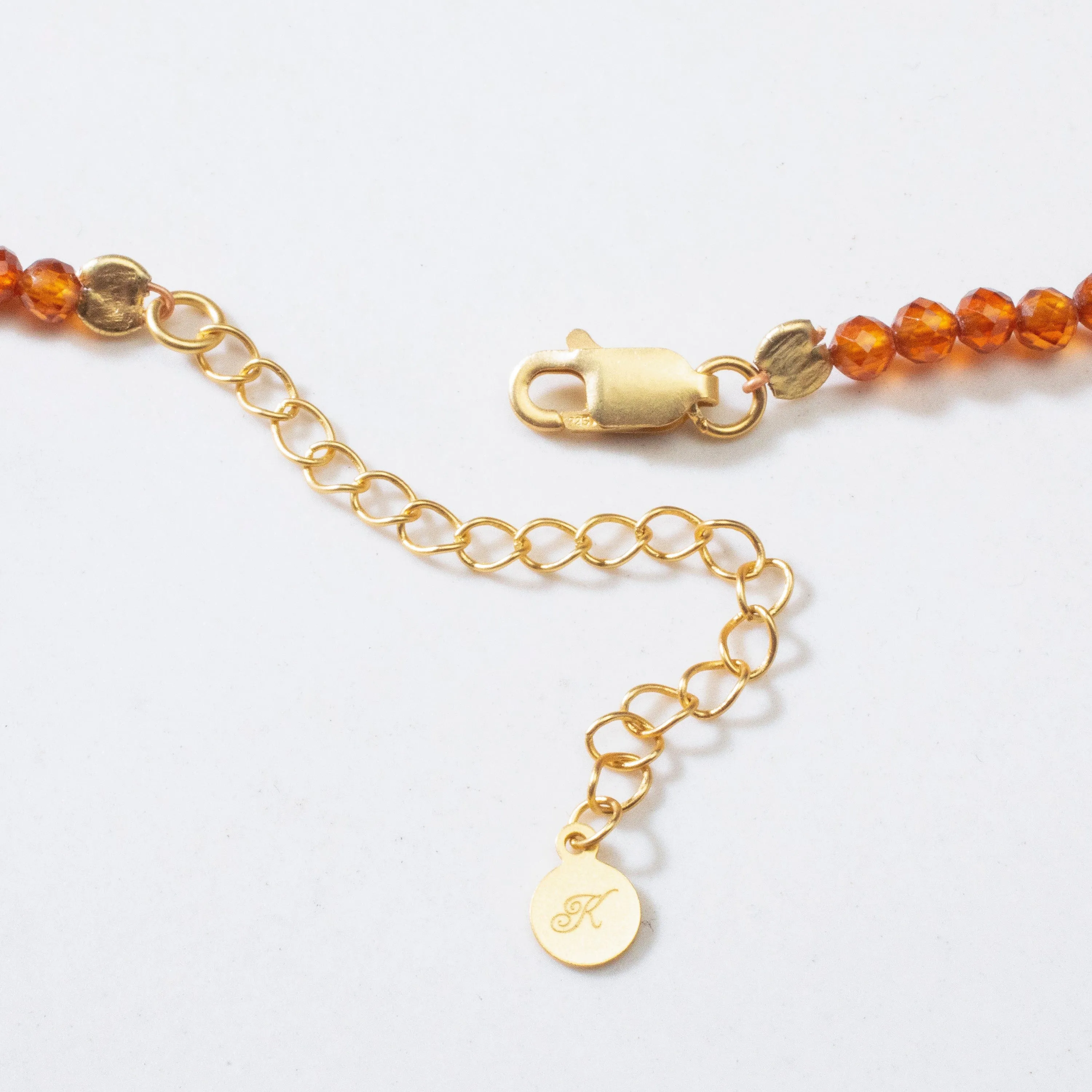 3mm Orange Garnet Faceted 31" Necklace / Multi Wrap Bracelet
