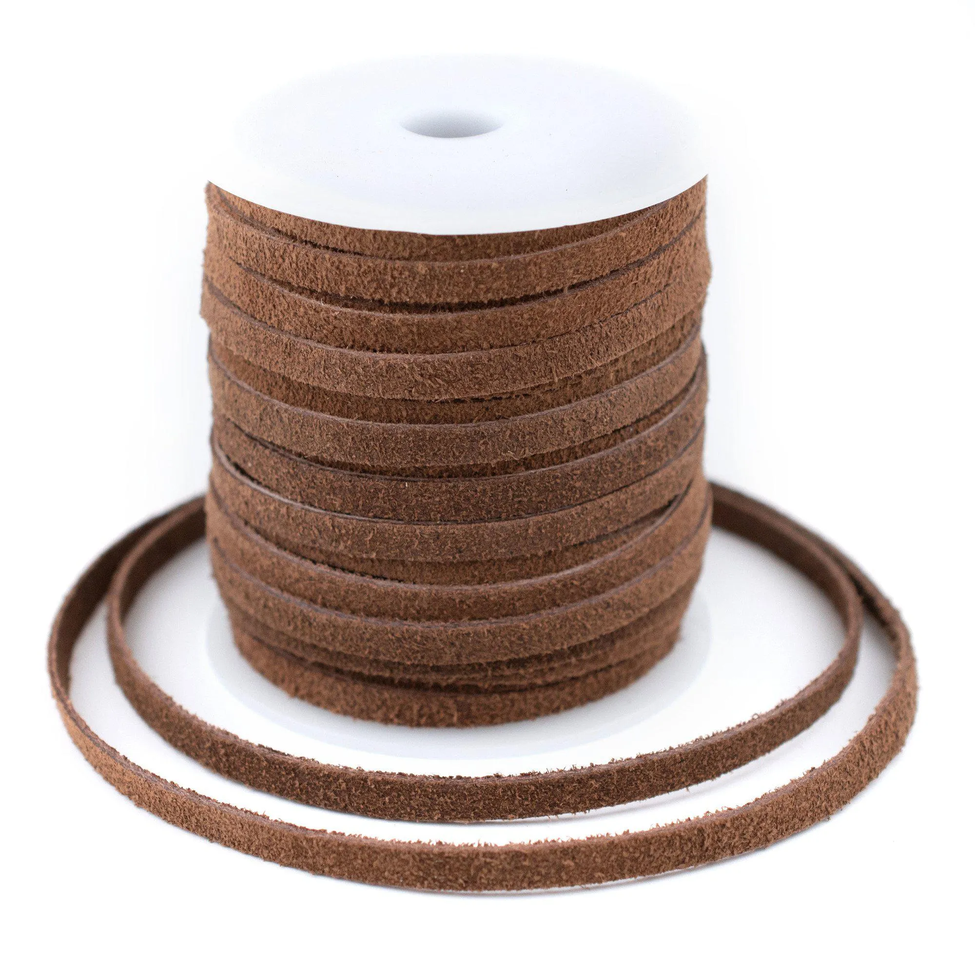 5.0mm Brown Flat Suede Leather Cord (75ft)