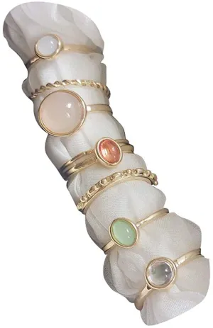 7-19pcs Silver Star Moon Knuckle Ring Set for Women Girls Vintage Stackable Midi Finger Rings Set