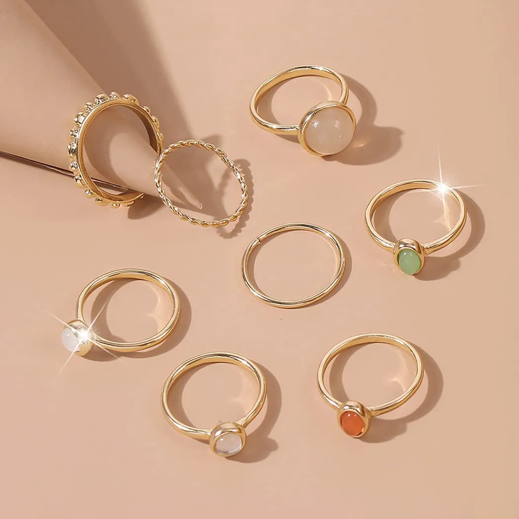 7-19pcs Silver Star Moon Knuckle Ring Set for Women Girls Vintage Stackable Midi Finger Rings Set