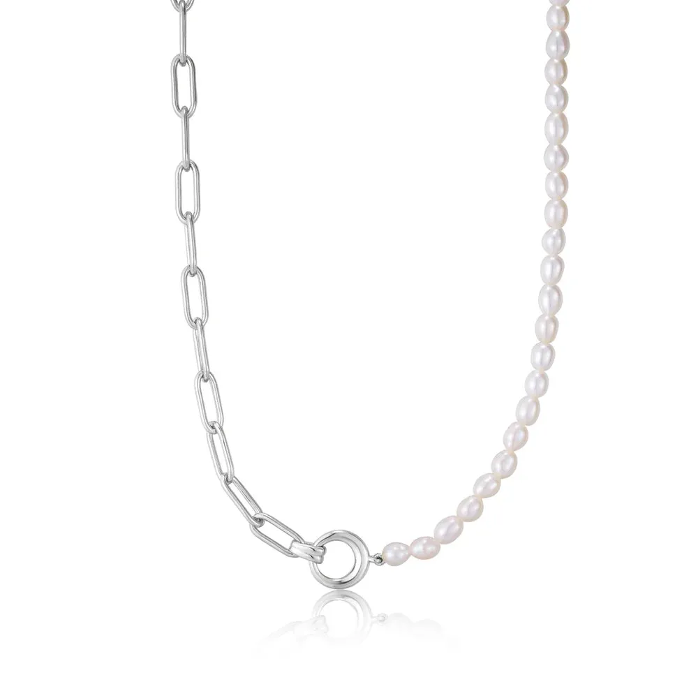 Ania Haie Pearl Chunky Link Chain Necklace