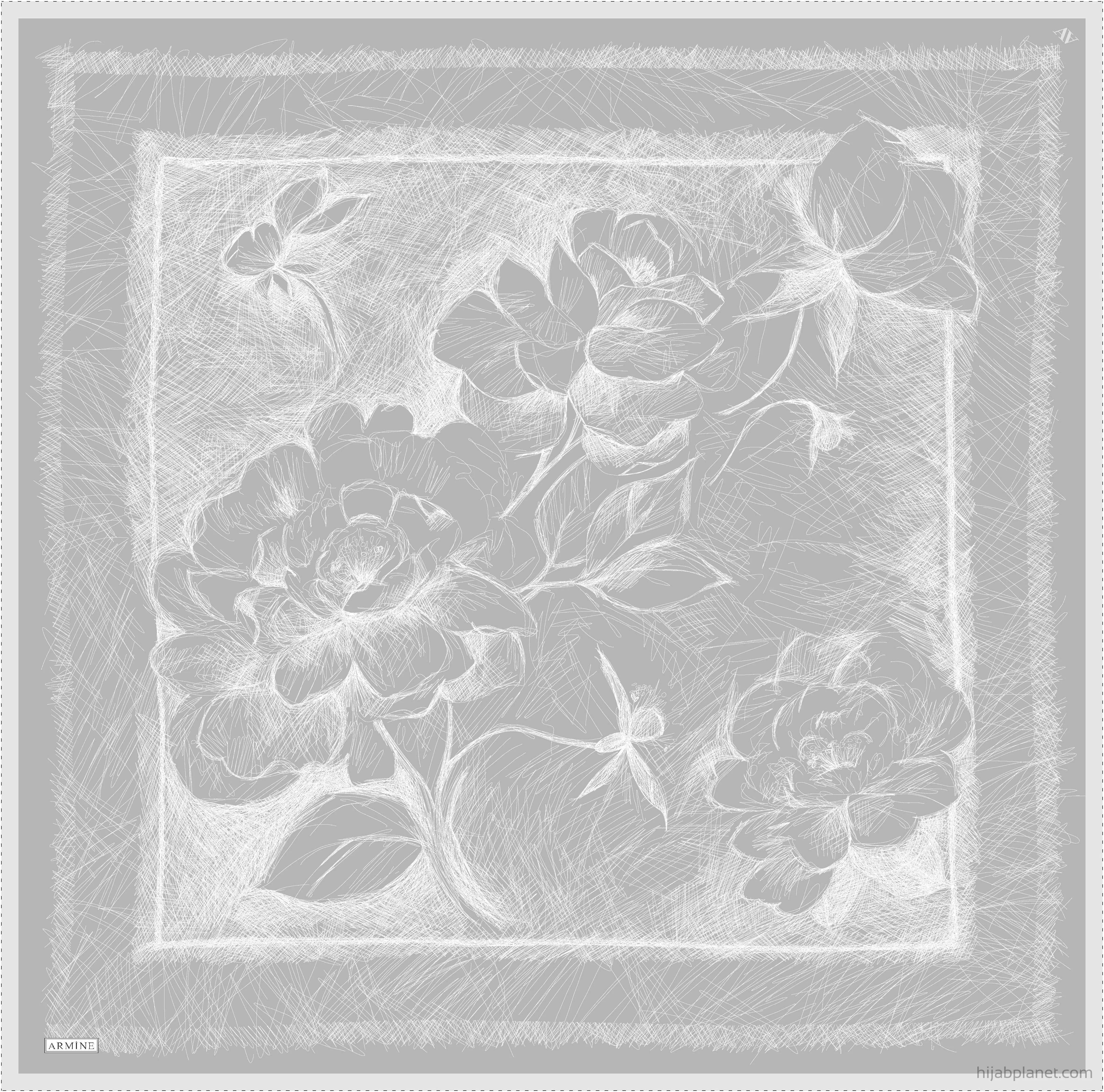 Armine Peony Silk Scarf #53