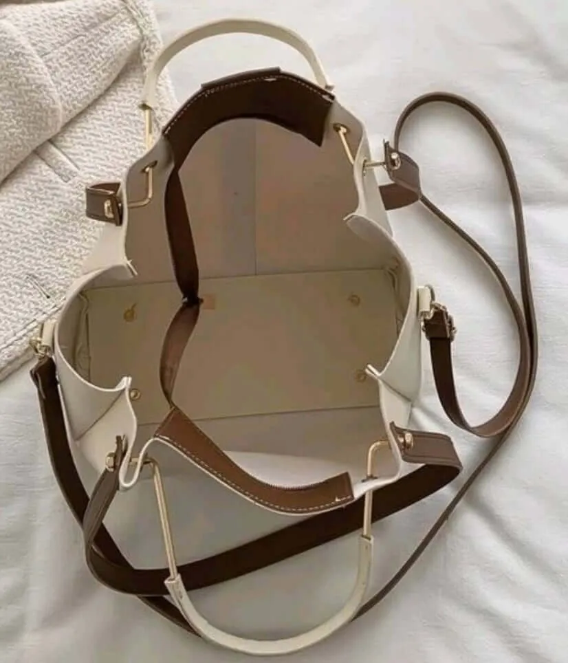 Bag - Handbag - two tone leather