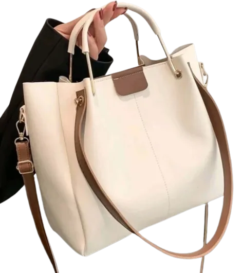 Bag - Handbag - two tone leather