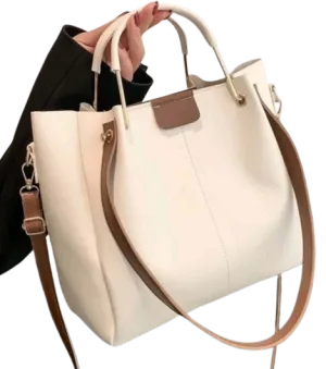 Bag - Handbag - two tone leather