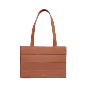 Block Medium Foldable Tote Bag - Brown