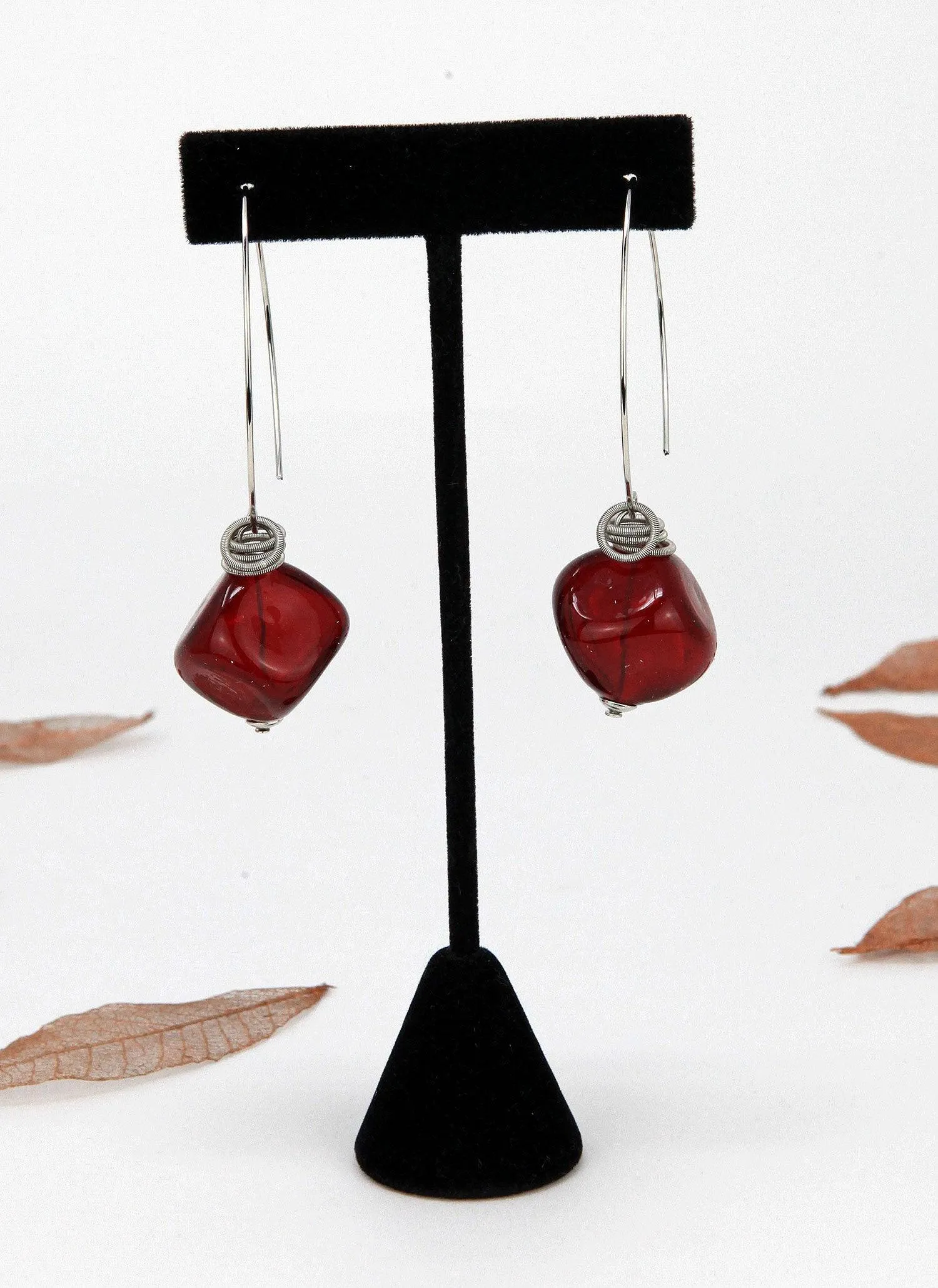 Boop Earrings, Murano Glass Bead and Hoop