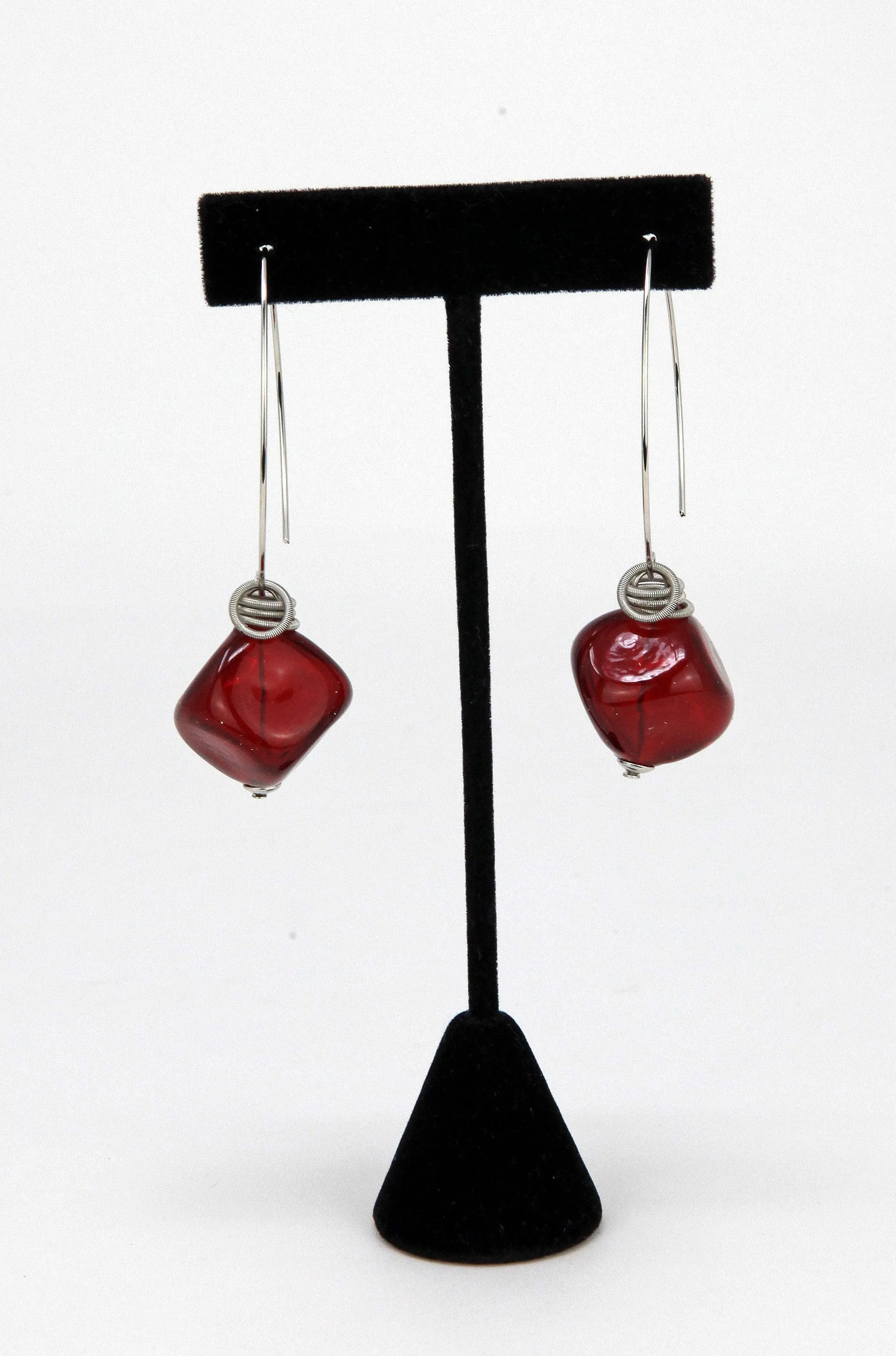 Boop Earrings, Murano Glass Bead and Hoop