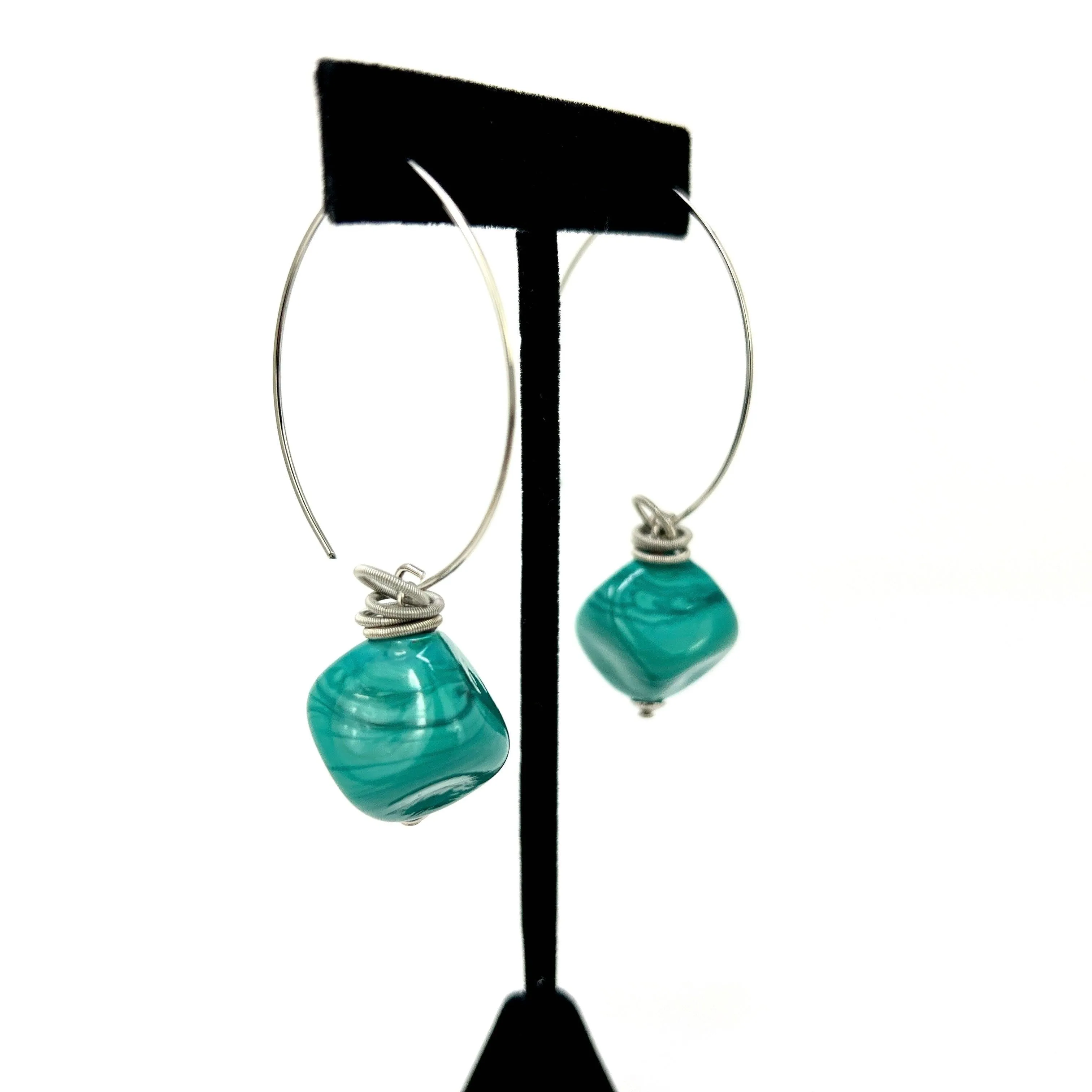 Boop Earrings, Murano Glass Bead and Hoop