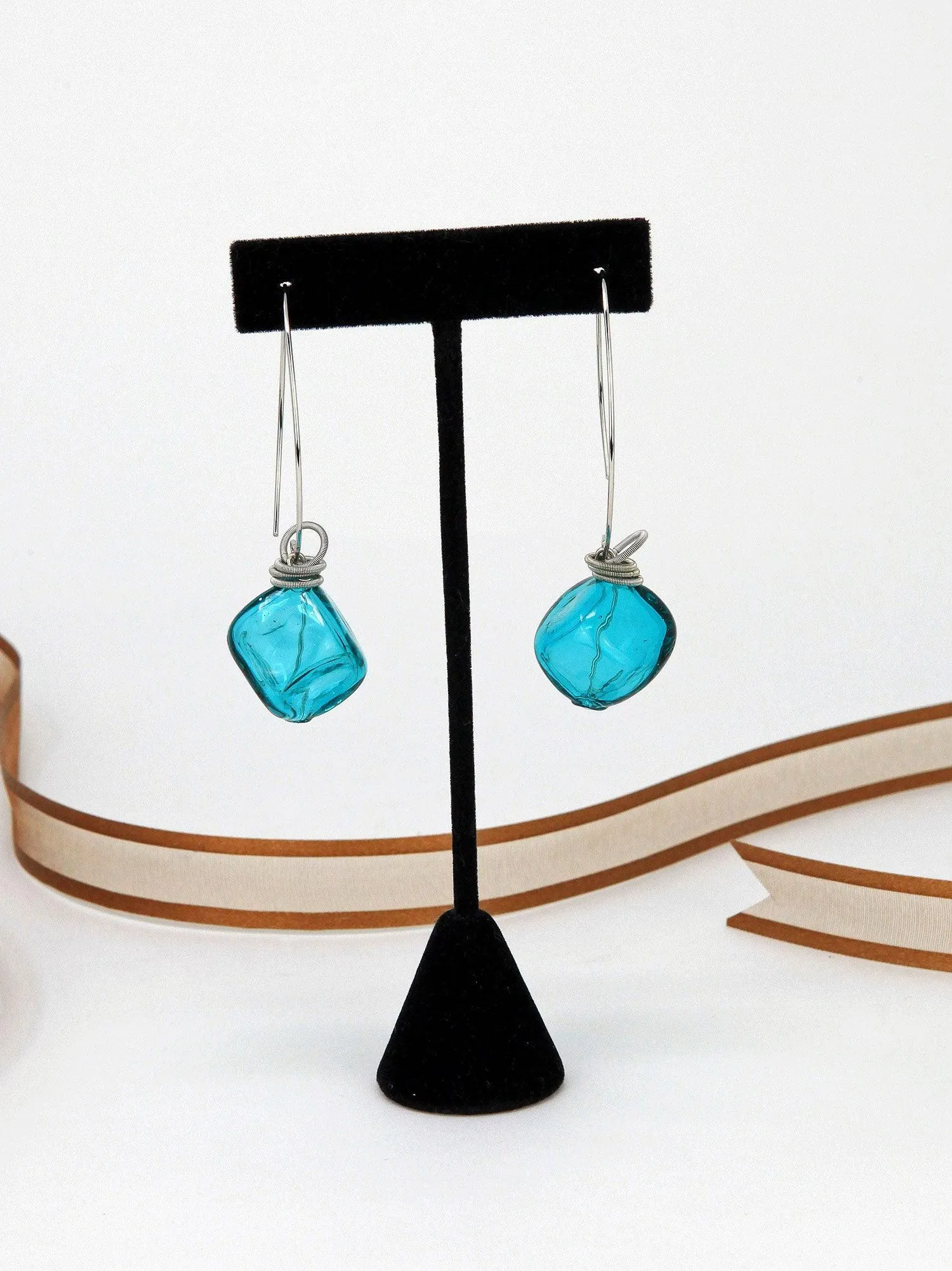 Boop Earrings, Murano Glass Bead and Hoop