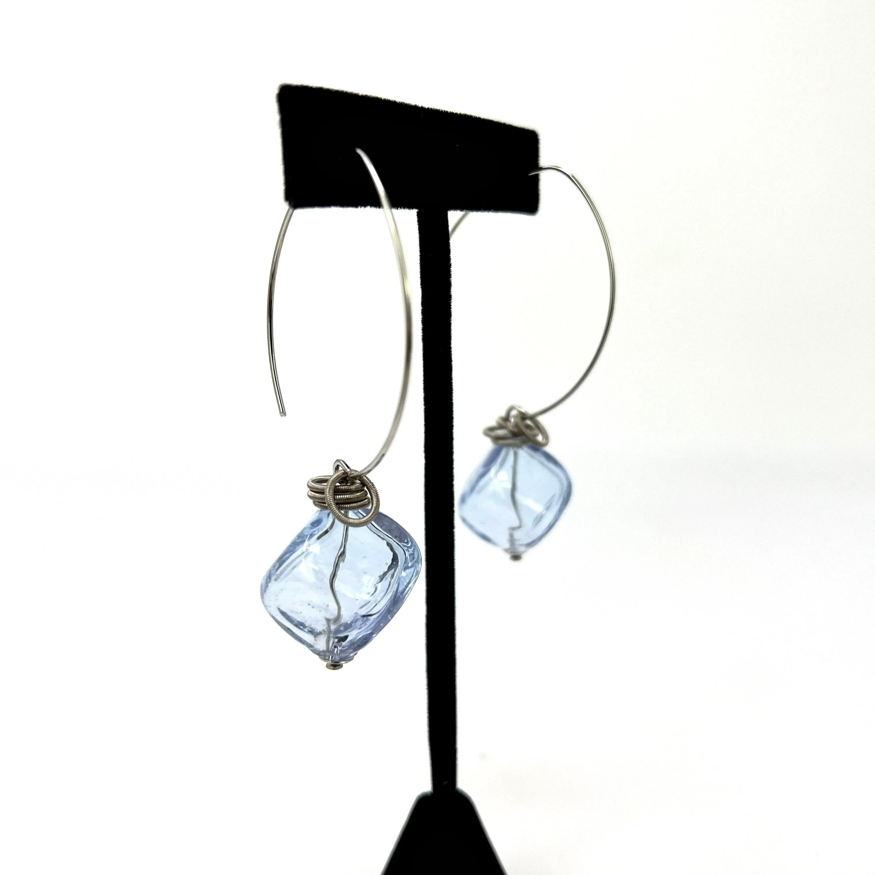 Boop Earrings, Murano Glass Bead and Hoop