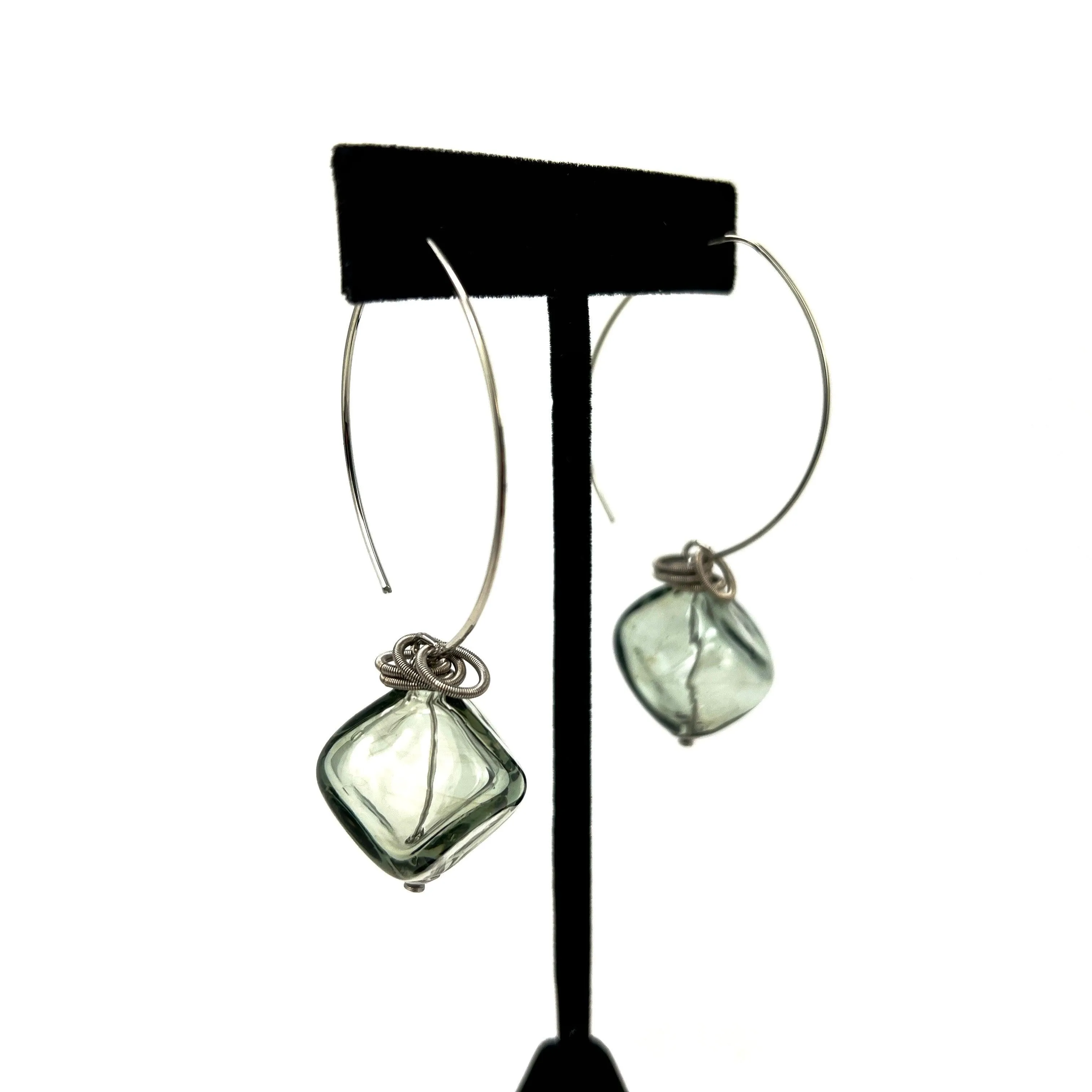 Boop Earrings, Murano Glass Bead and Hoop