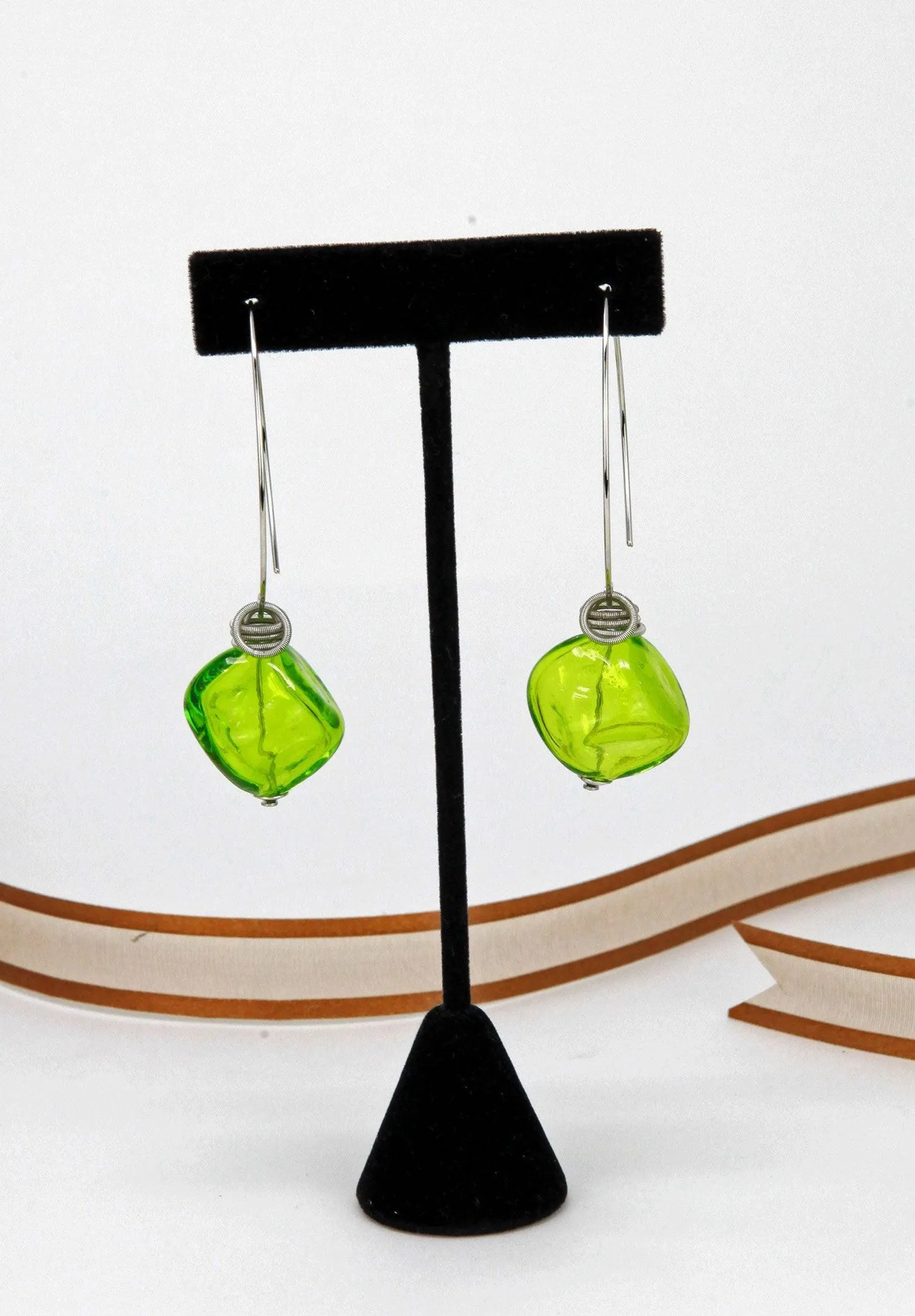 Boop Earrings, Murano Glass Bead and Hoop