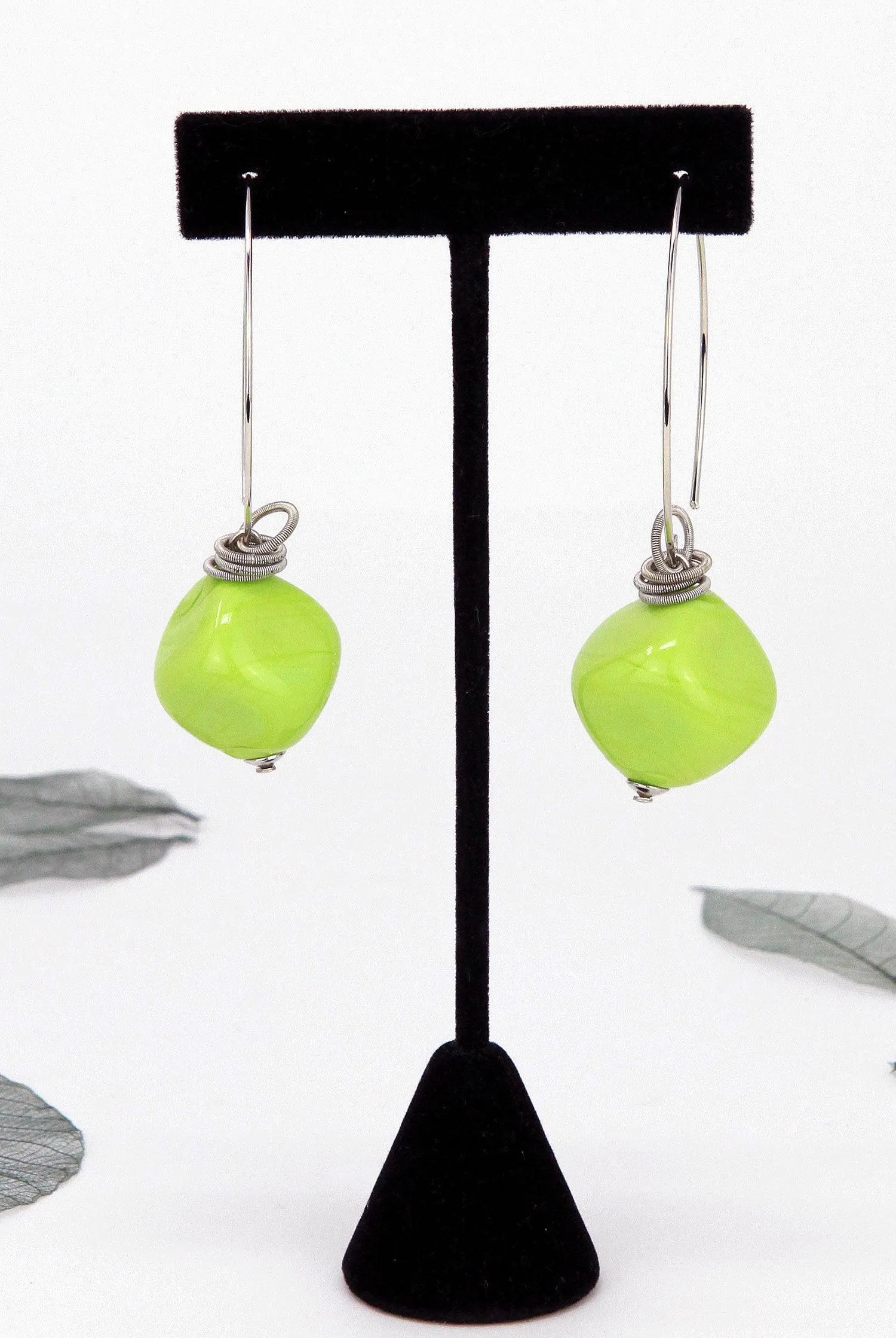 Boop Earrings, Murano Glass Bead and Hoop