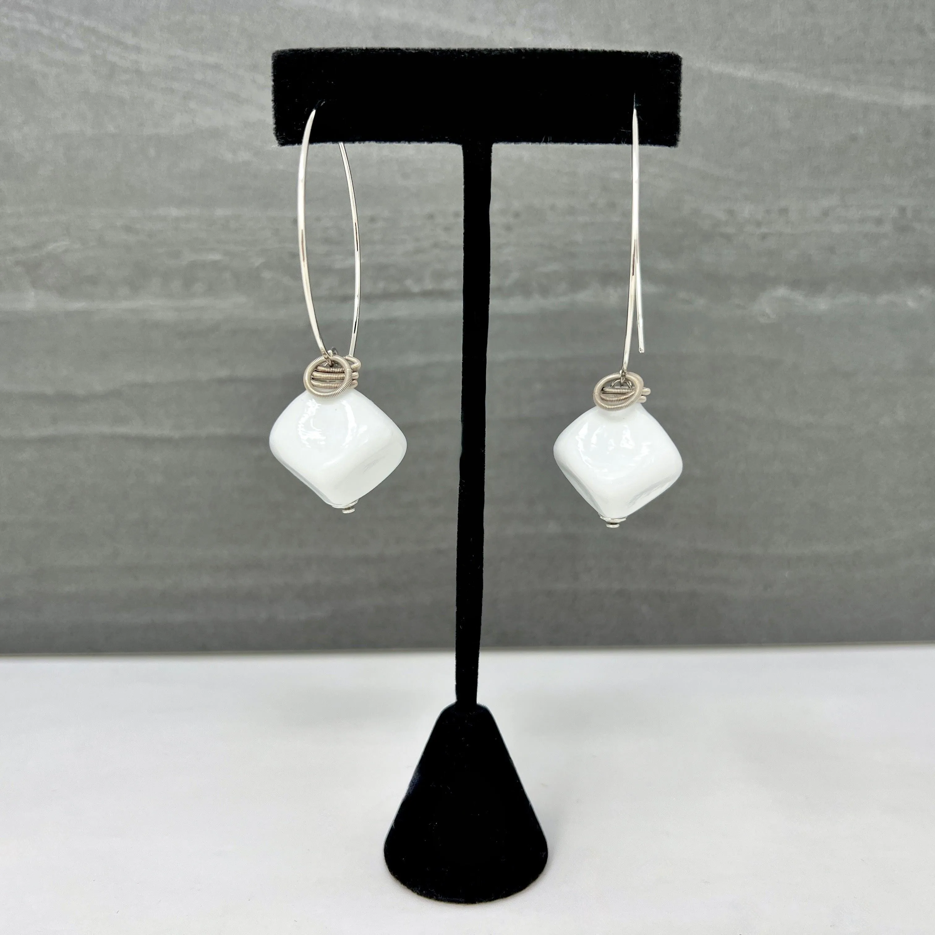 Boop Earrings, Murano Glass Bead and Hoop
