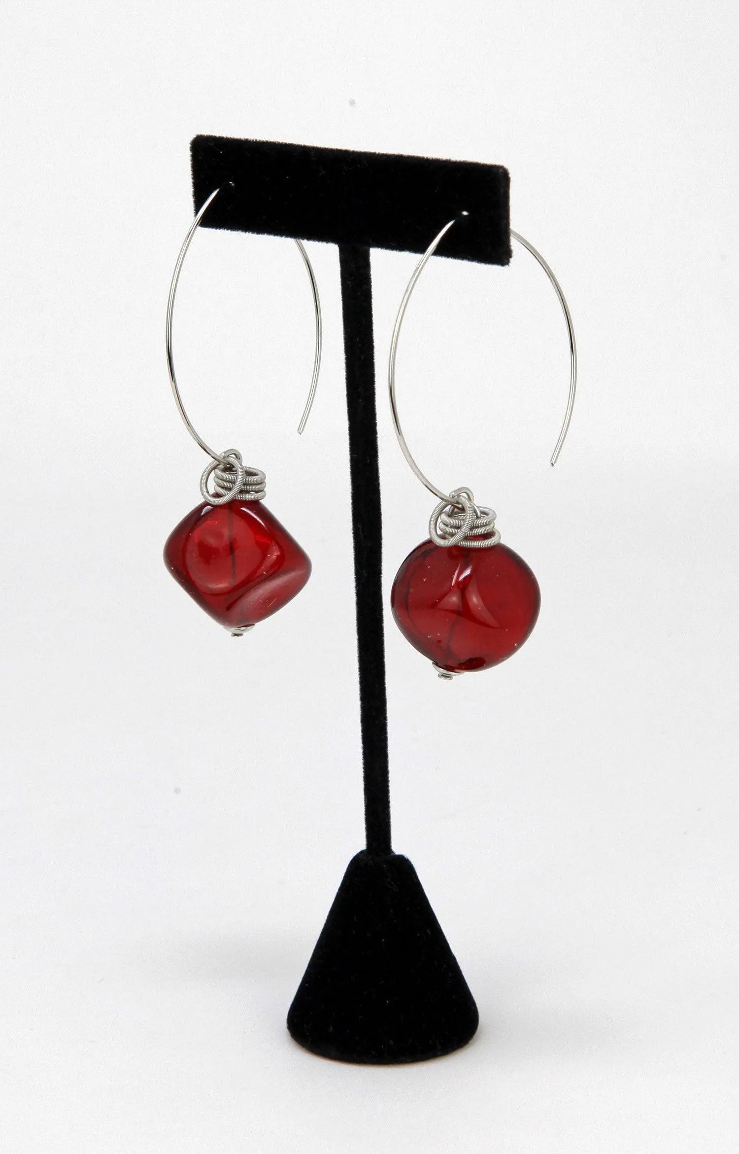 Boop Earrings, Murano Glass Bead and Hoop
