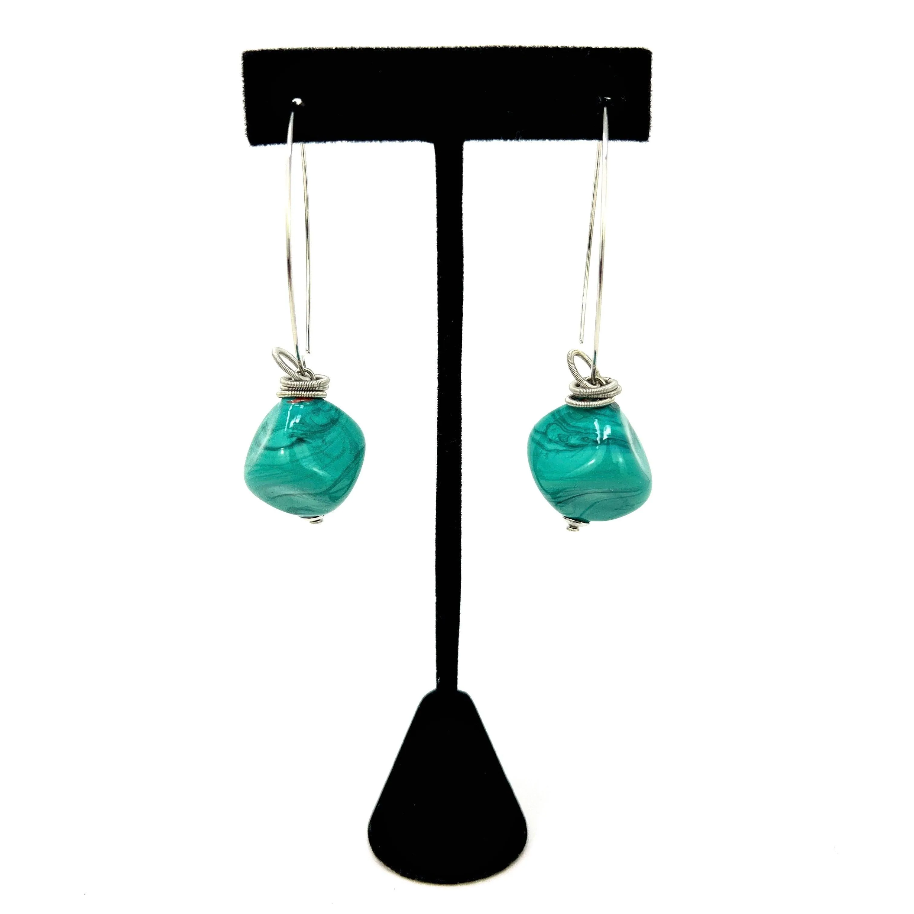 Boop Earrings, Murano Glass Bead and Hoop