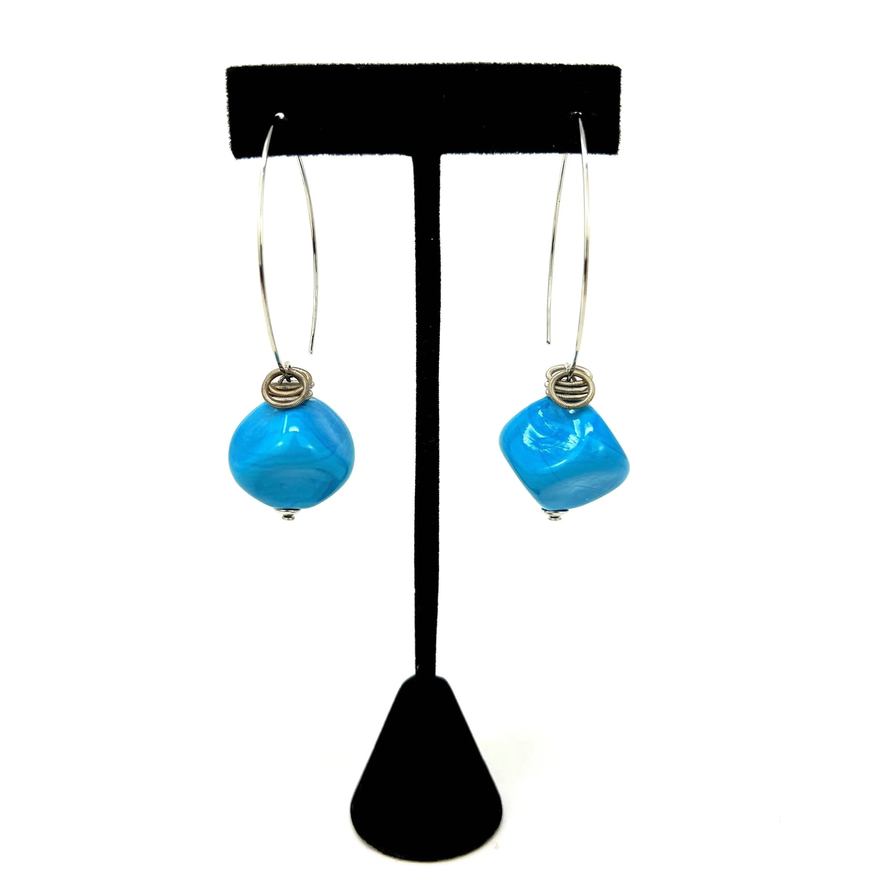 Boop Earrings, Murano Glass Bead and Hoop