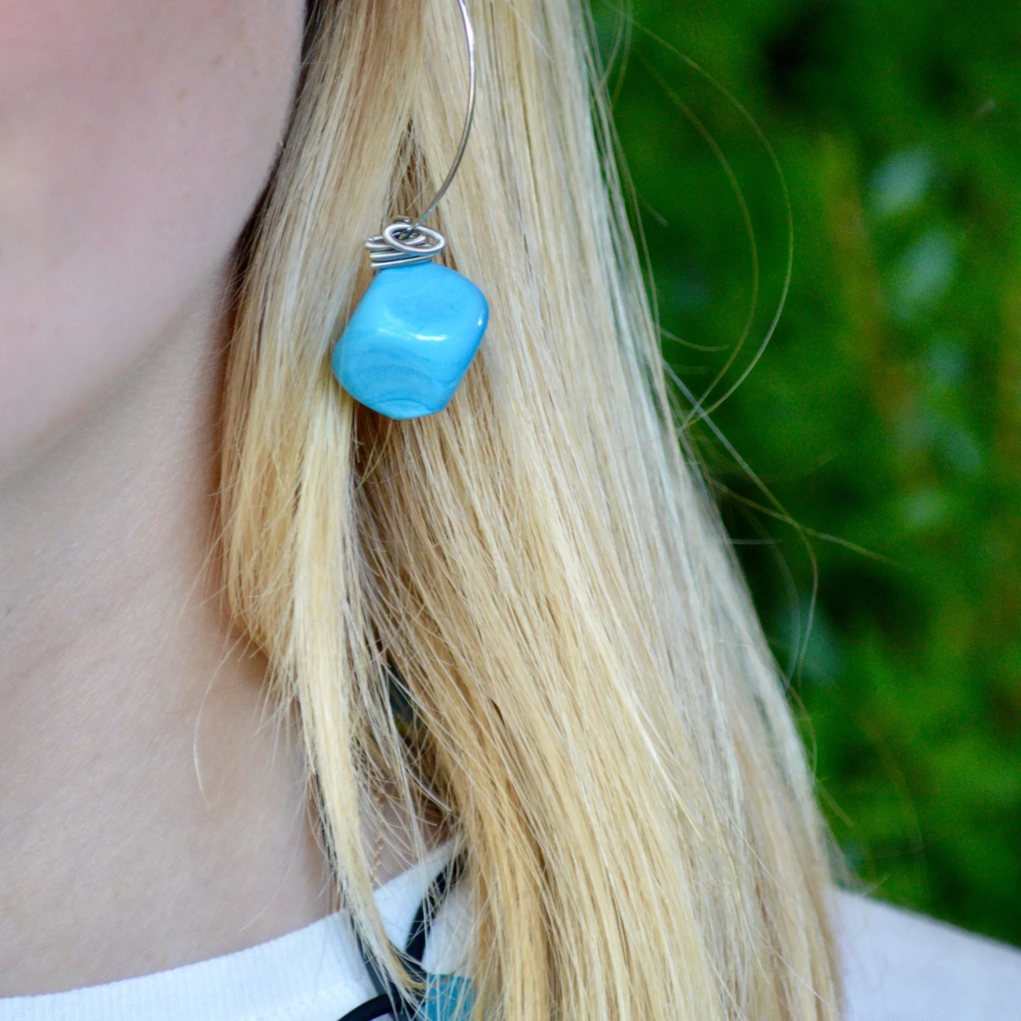 Boop Earrings, Murano Glass Bead and Hoop