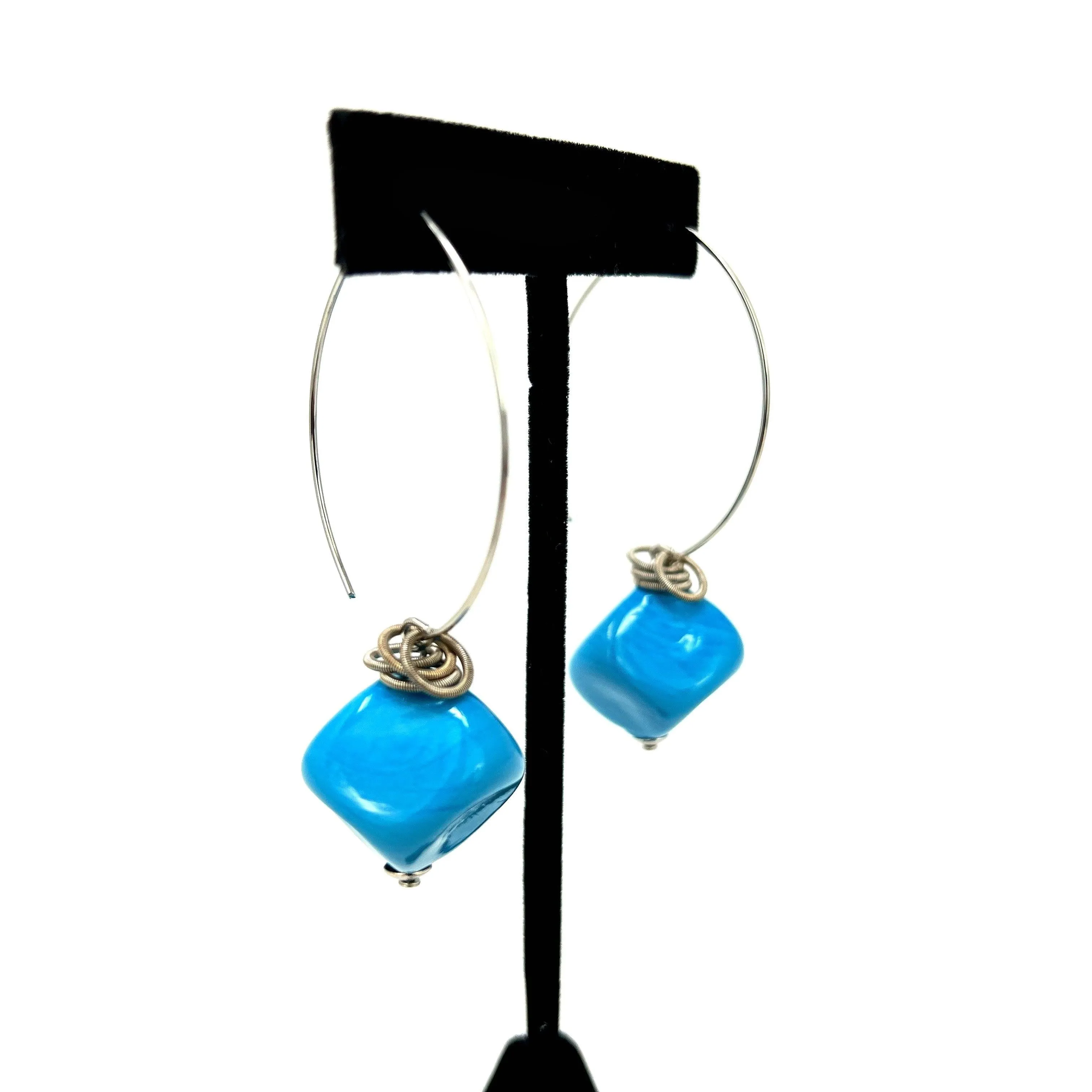 Boop Earrings, Murano Glass Bead and Hoop