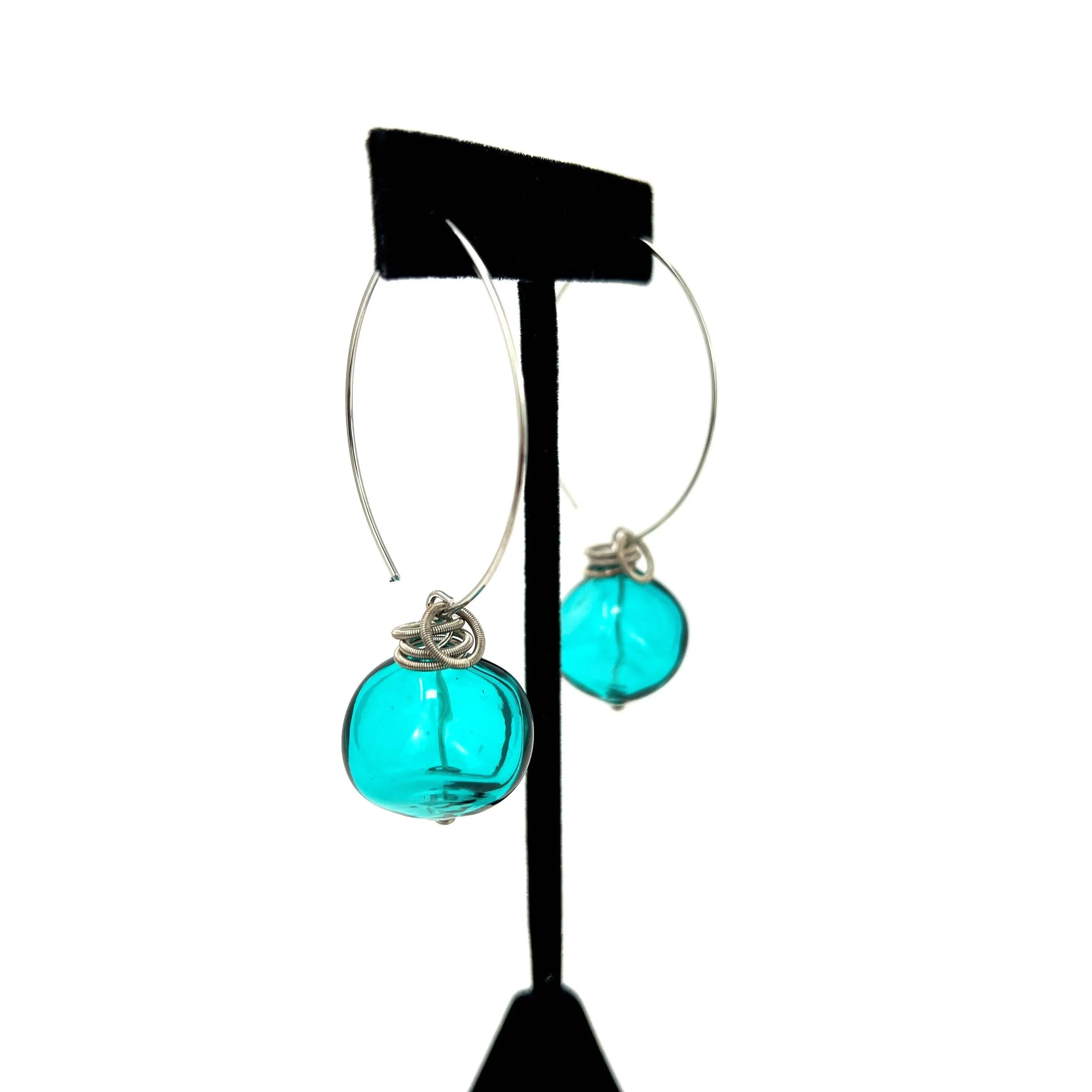 Boop Earrings, Murano Glass Bead and Hoop