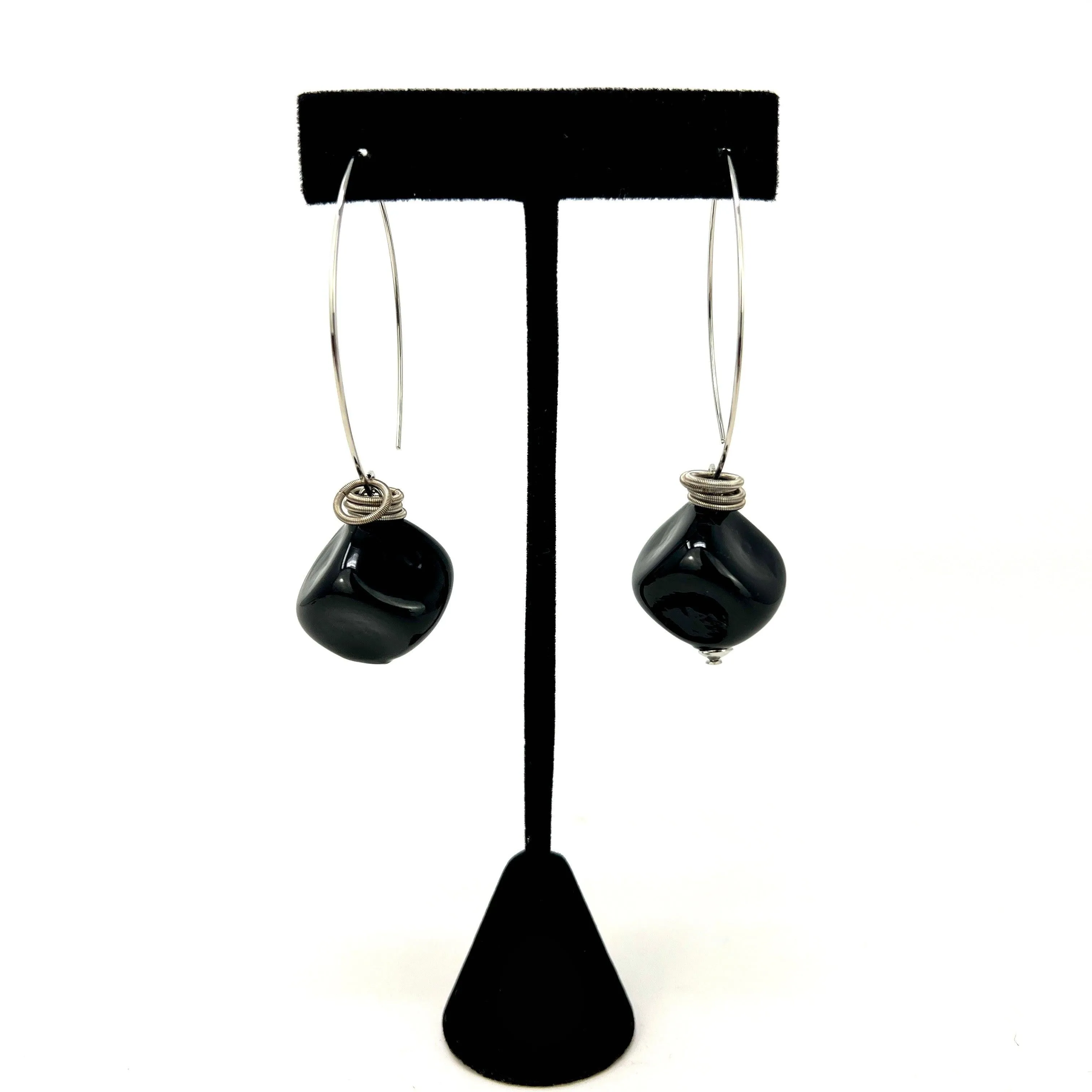 Boop Earrings, Murano Glass Bead and Hoop