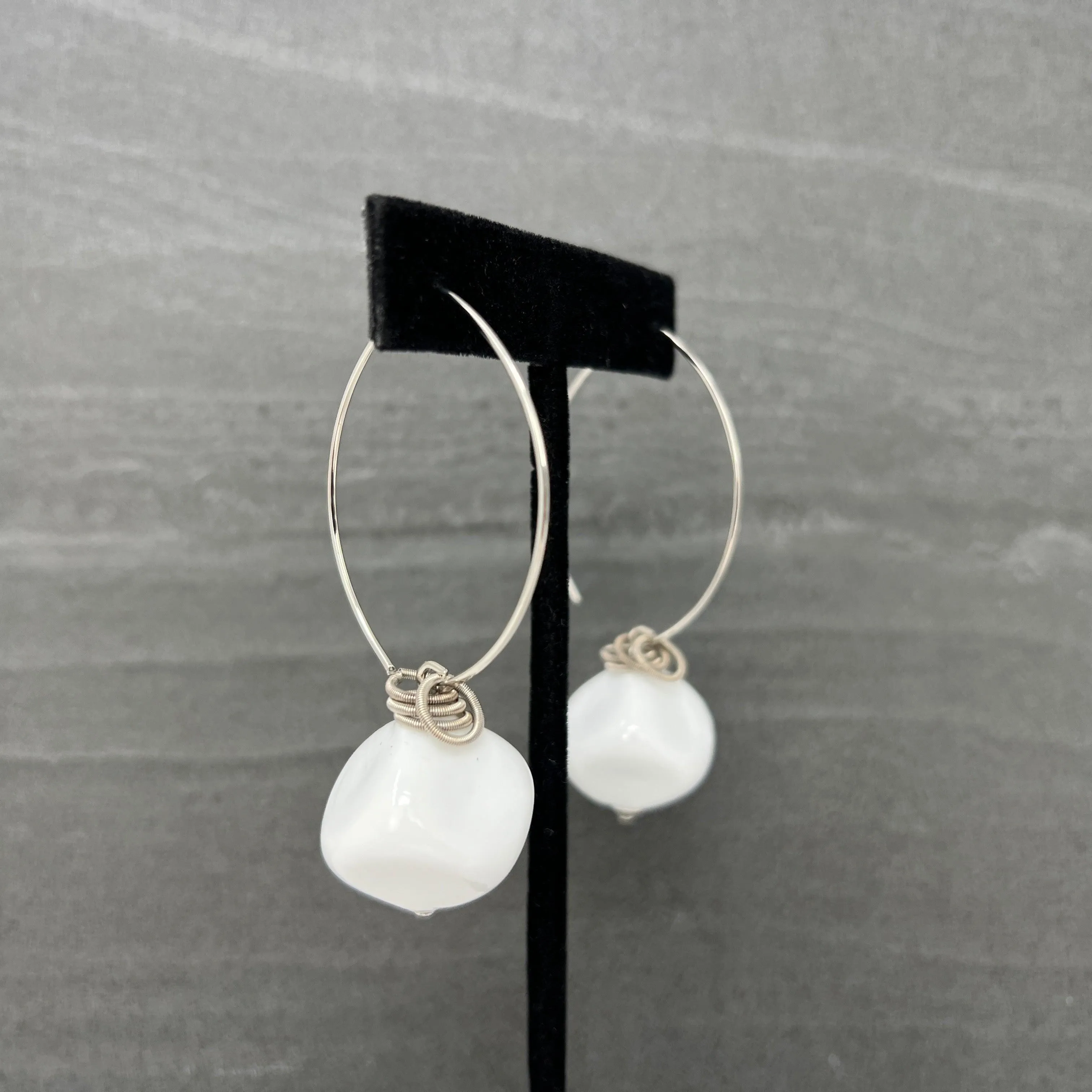 Boop Earrings, Murano Glass Bead and Hoop