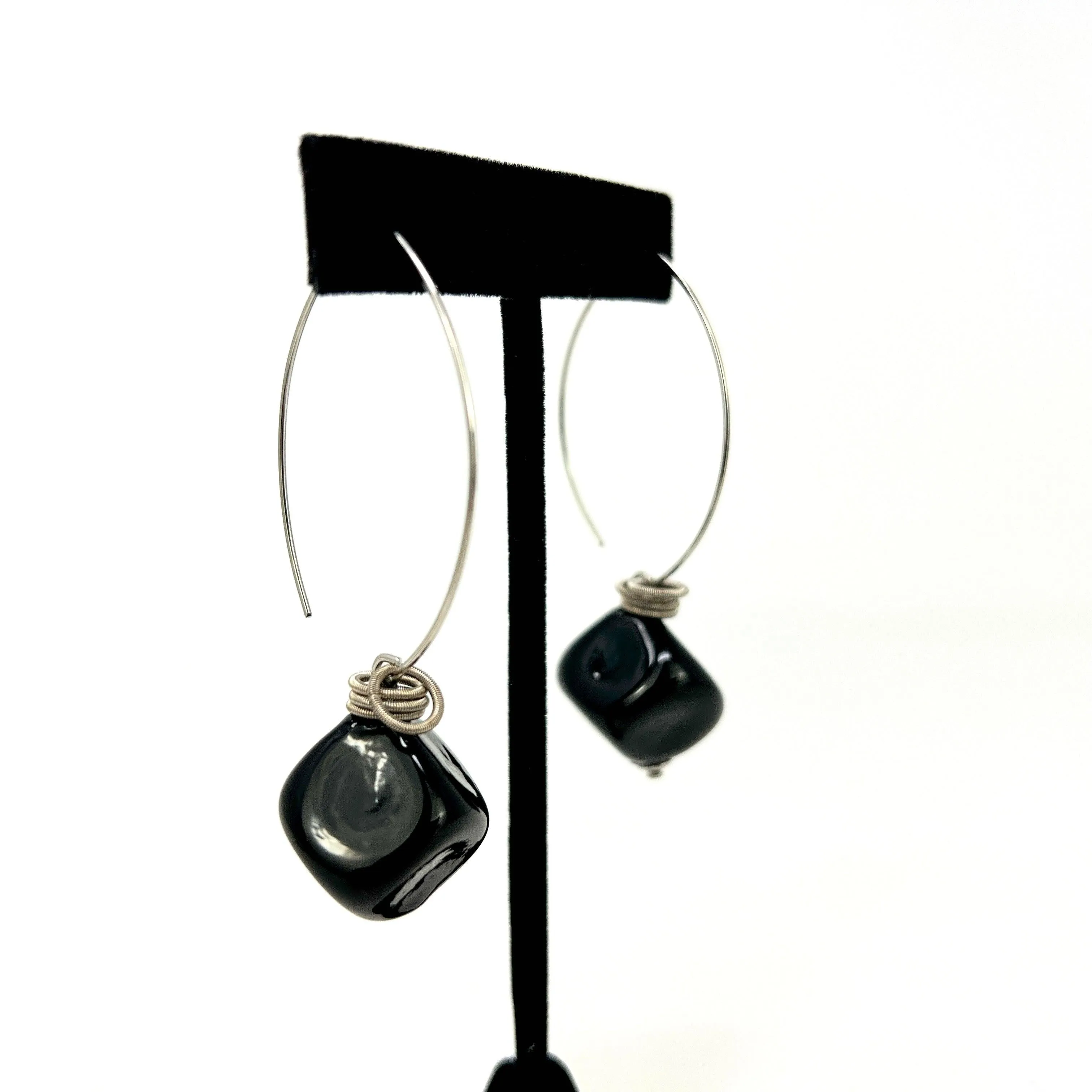 Boop Earrings, Murano Glass Bead and Hoop