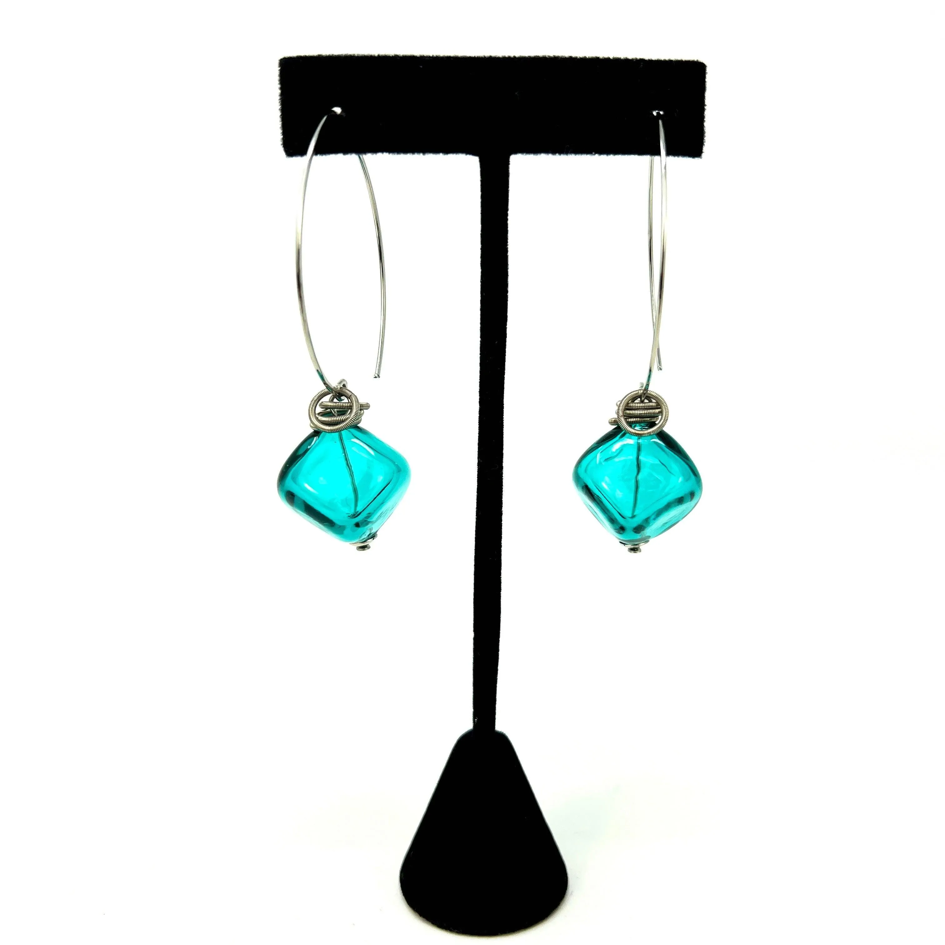Boop Earrings, Murano Glass Bead and Hoop