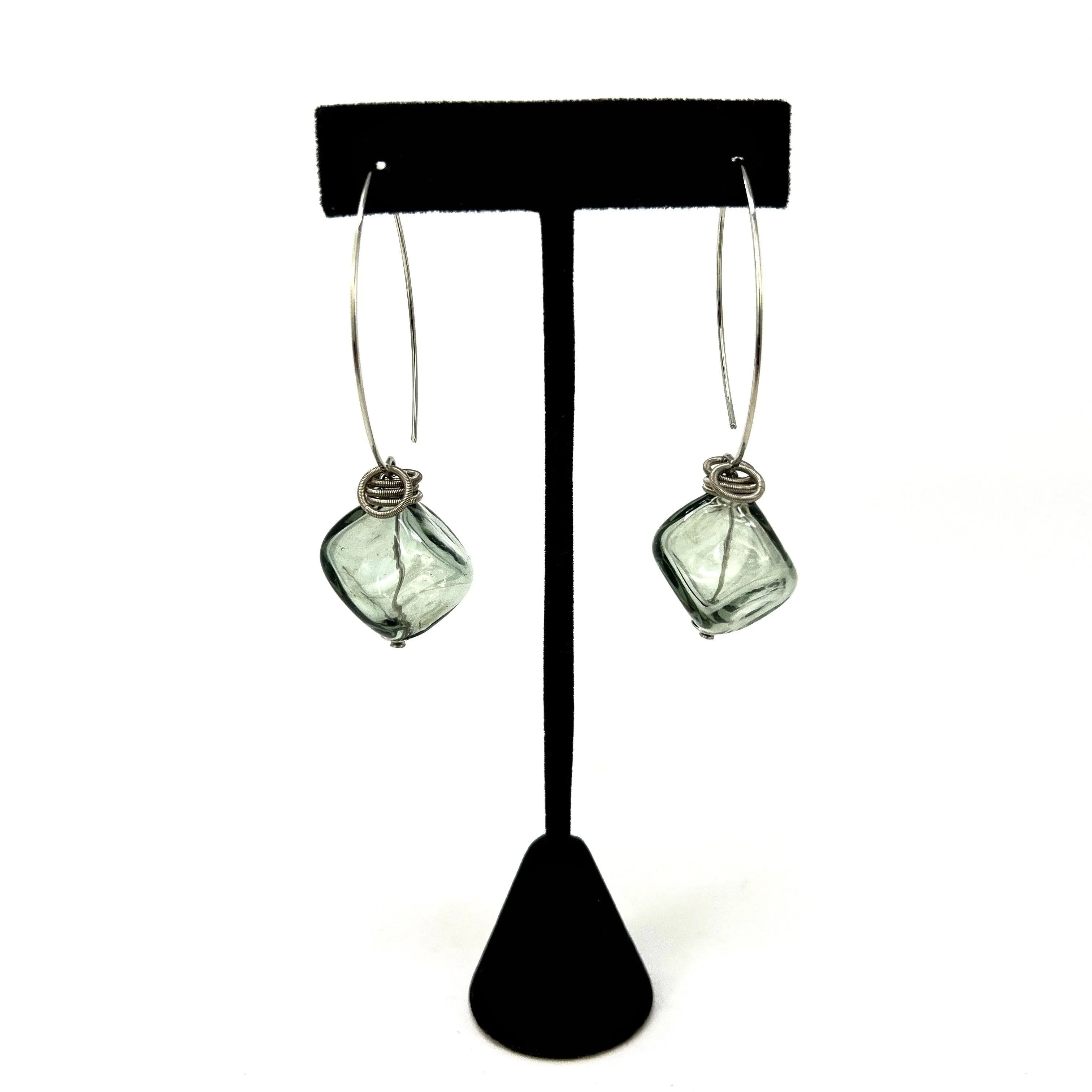 Boop Earrings, Murano Glass Bead and Hoop