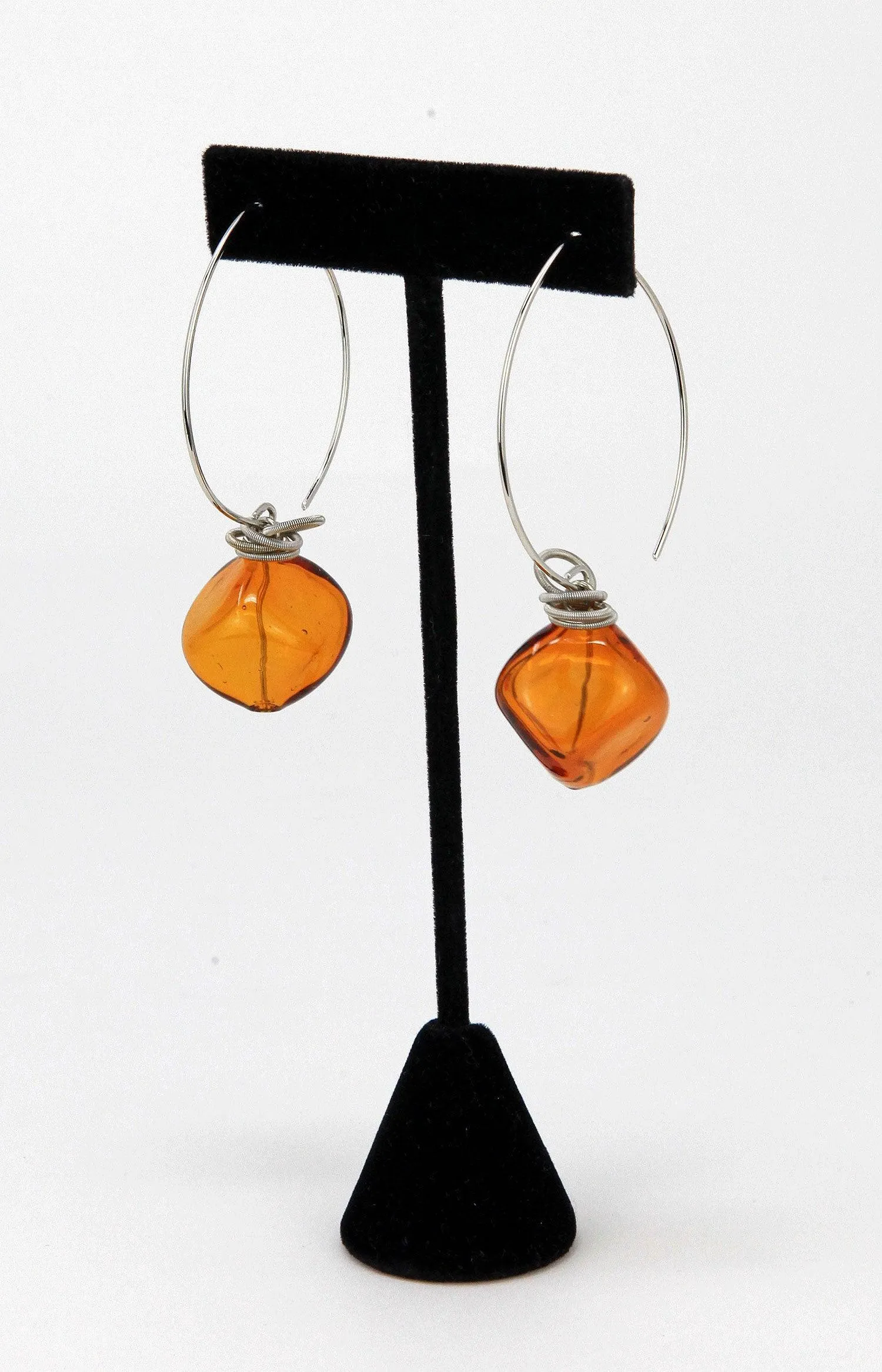 Boop Earrings, Murano Glass Bead and Hoop