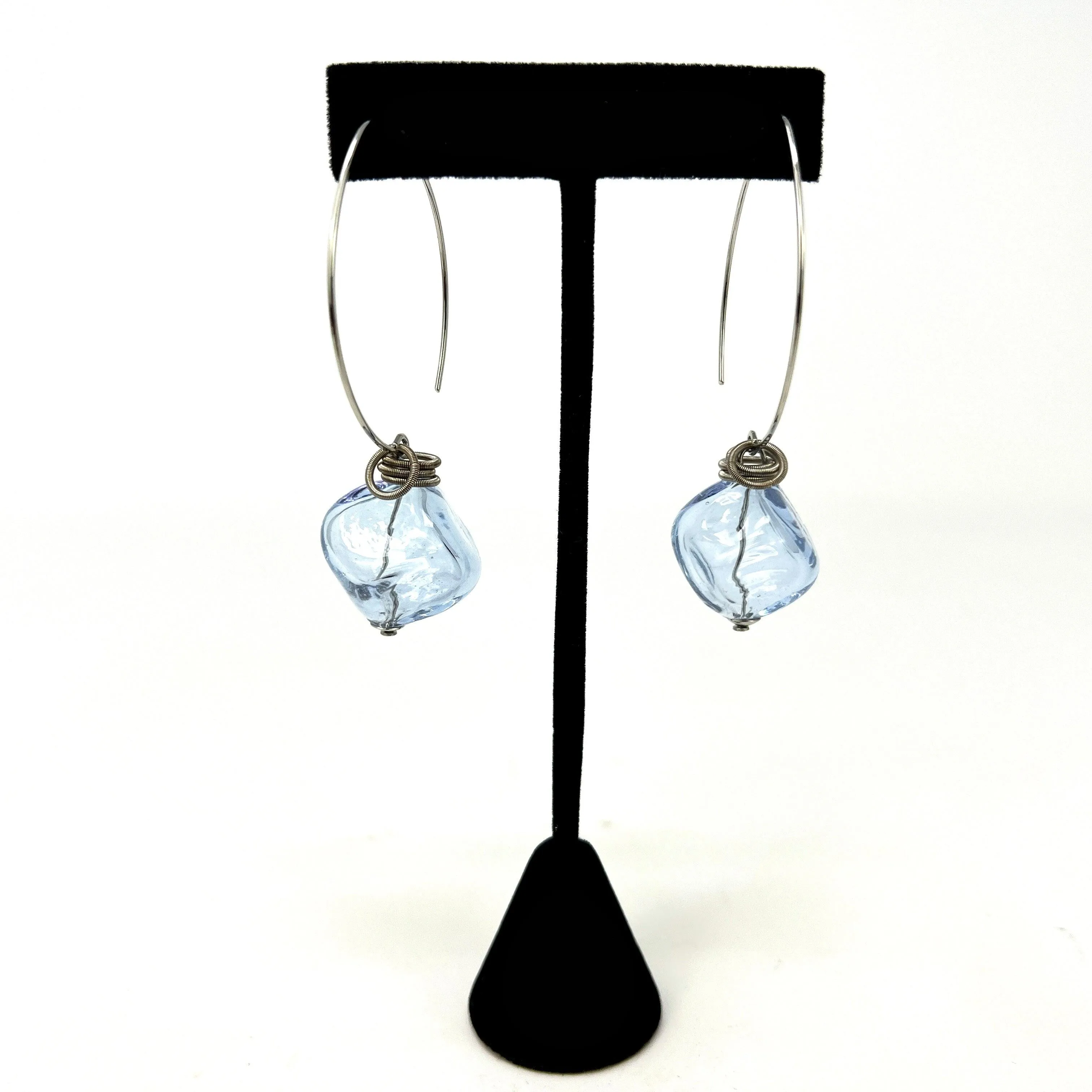 Boop Earrings, Murano Glass Bead and Hoop