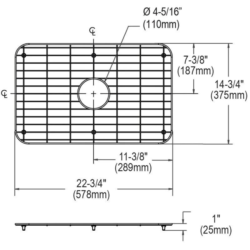 Dayton Sink Grid (14.75" x 22.75" x 1")